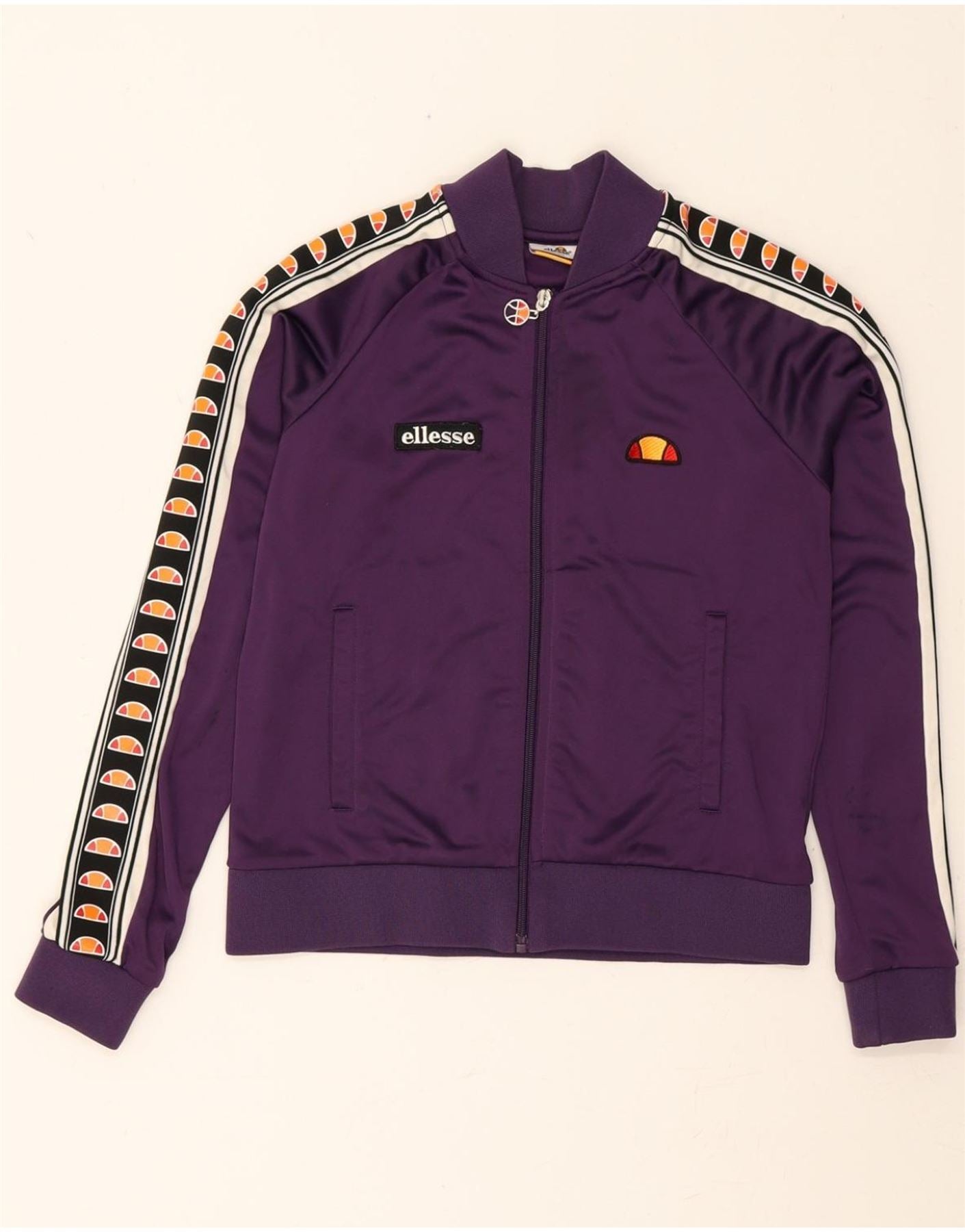 ELLESSE Womens Heritage Loose Fit Tracksuit Top Jacket UK 6 XS Purple Vintage Ellesse and Second-Hand Ellesse from Messina Hembry