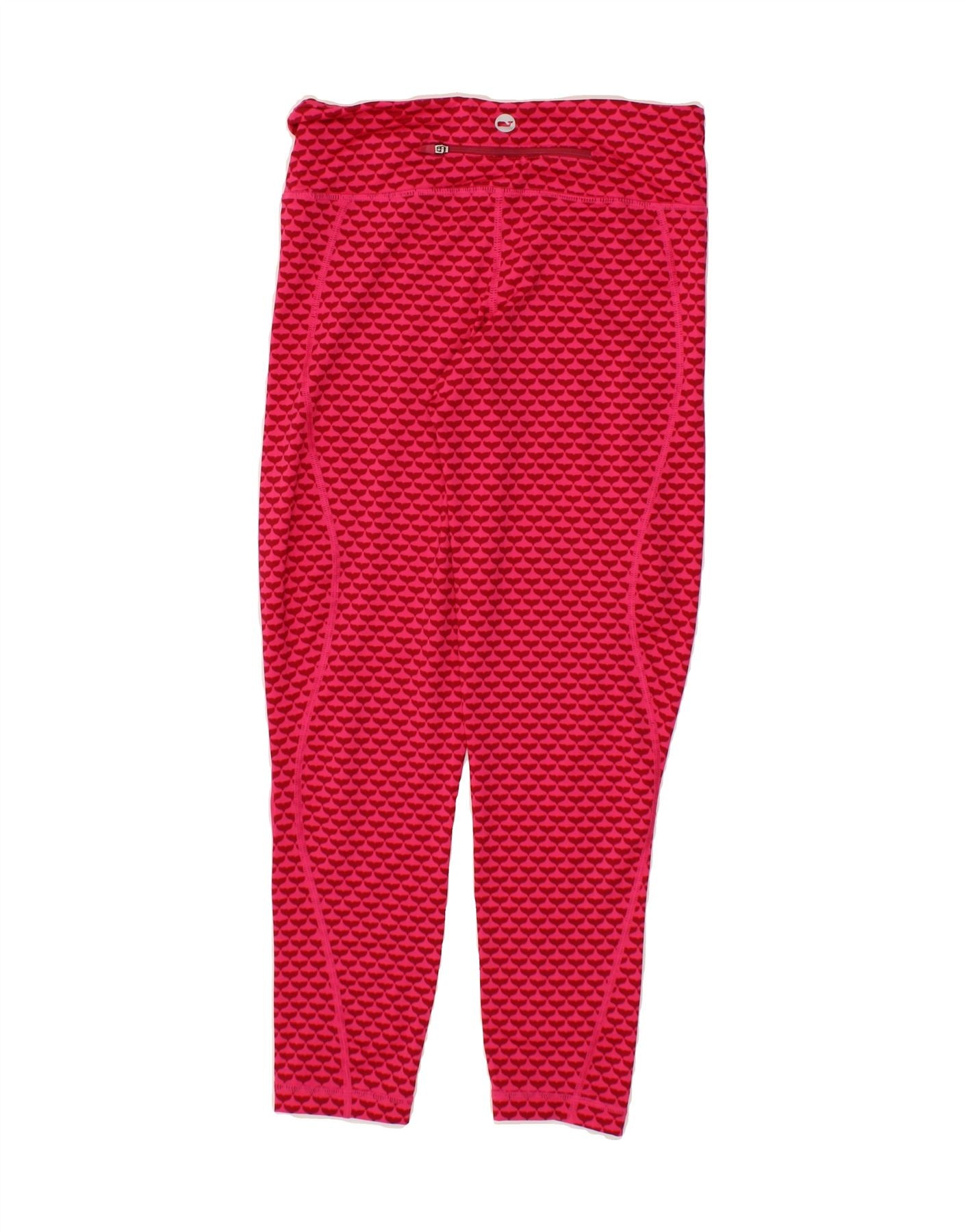 VINEYARD VINES Womens Leggings UK 10 Small Pink Geometric Polyester Vintage Vineyard Vines and Second-Hand Vineyard Vines from Messina Hembry