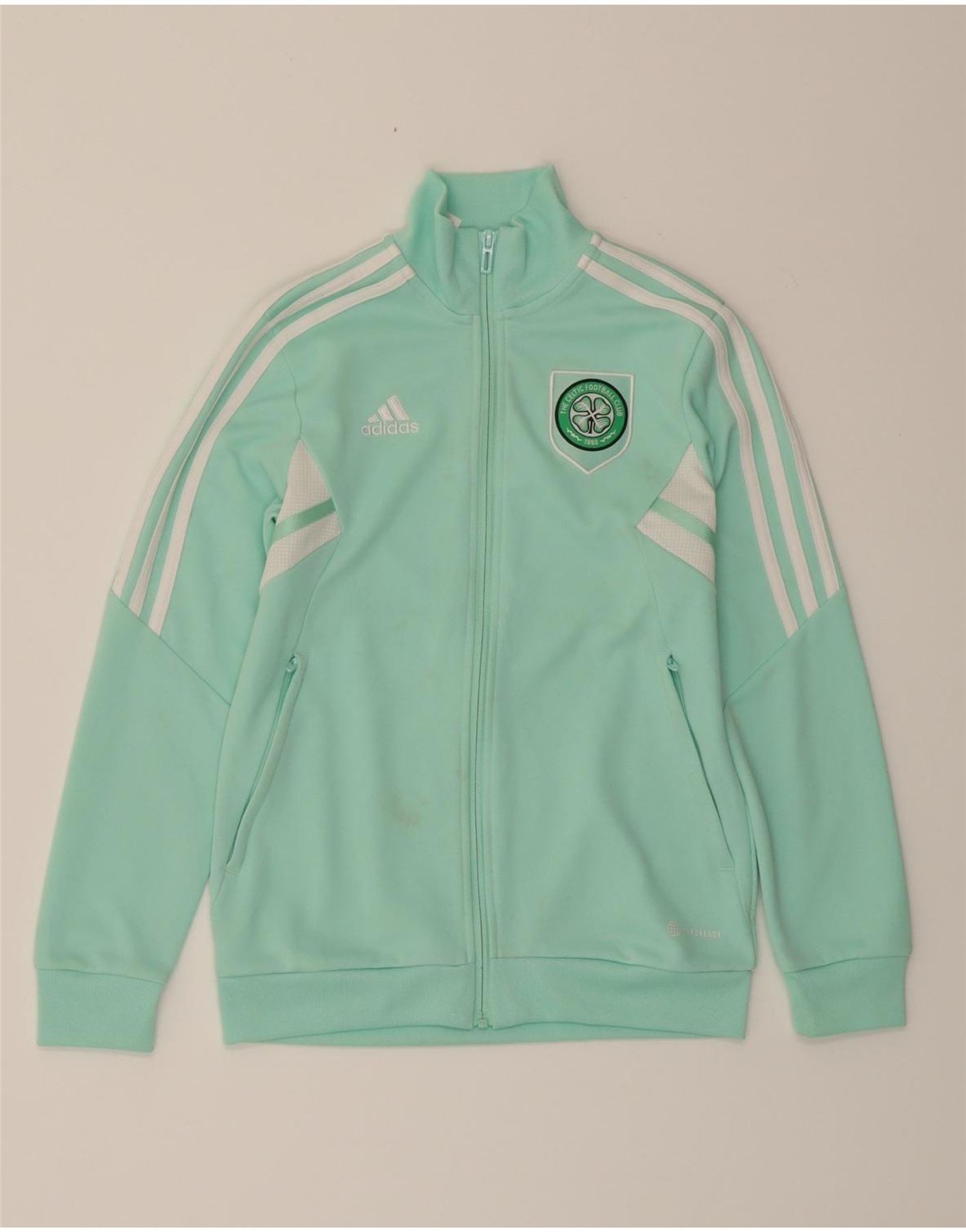 ADIDAS Boys Tracksuit Top Jacket 11-12 Years Turquoise Polyester Vintage Adidas and Second-Hand Adidas from Messina Hembry