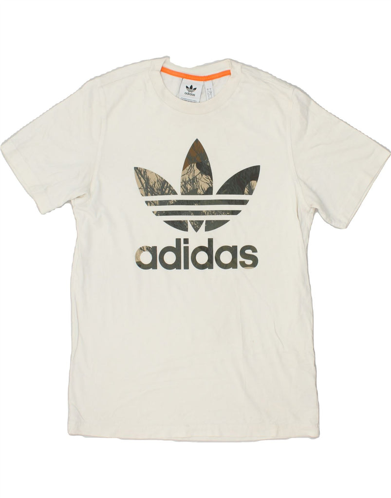 ADIDAS Mens Graphic T-Shirt Top Small White Cotton | Vintage Adidas | Thrift | Second-Hand Adidas | Used Clothing | Messina Hembry 
