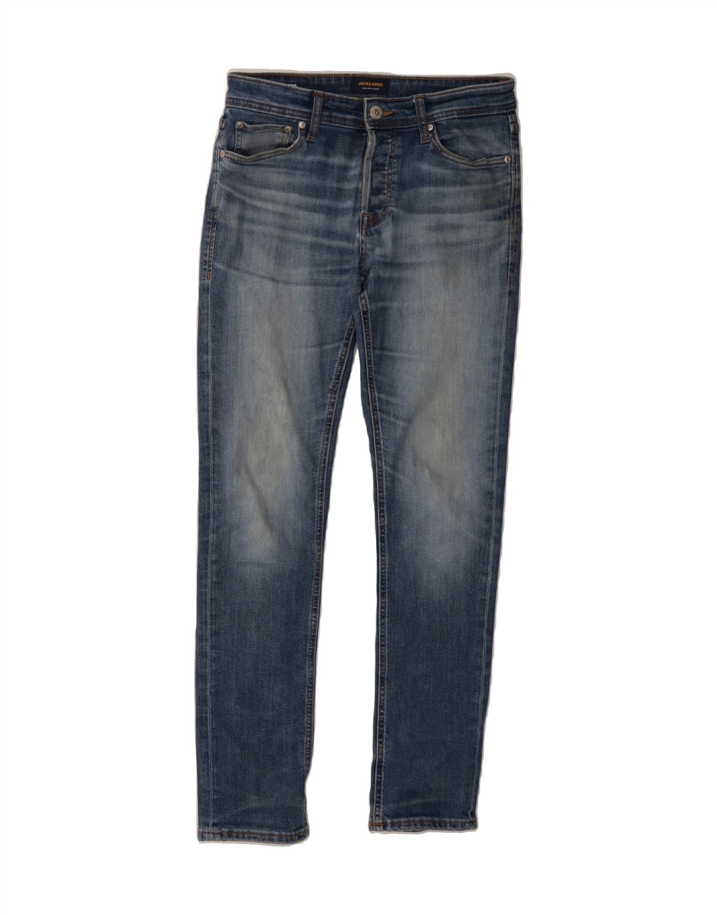 JACK & JONES Mens Skinny Jeans W30 L32 Blue Cotton Vintage Jack & Jones and Second-Hand Jack & Jones from Messina Hembry
