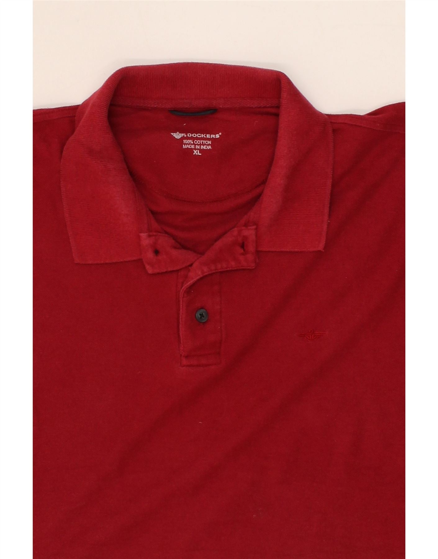 DOCKERS Mens Polo Shirt XL Red Cotton Vintage Dockers and Second-Hand Dockers from Messina Hembry