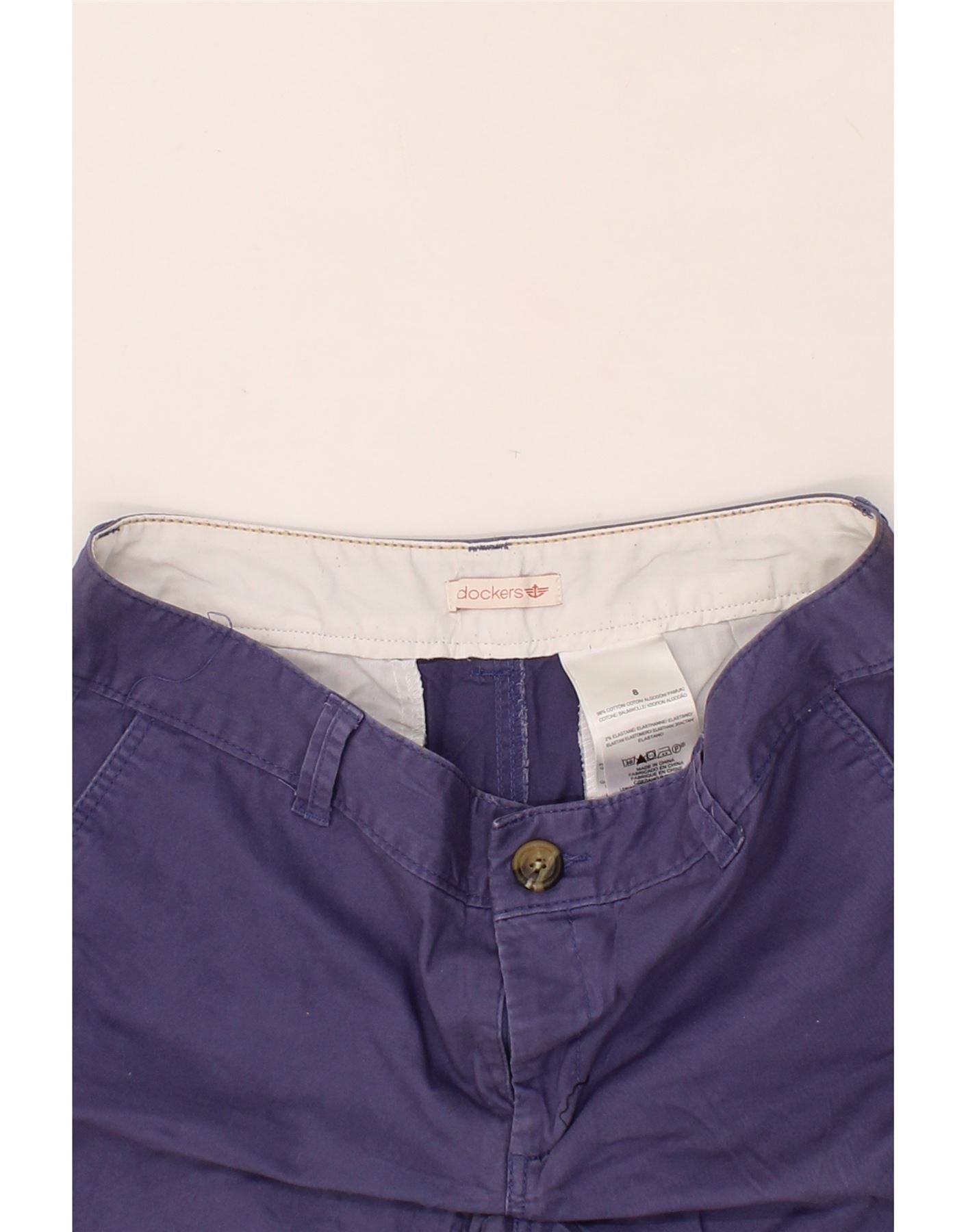 DOCKERS Womens Chino Shorts US 8 Medium W27 Blue Cotton Vintage Dockers and Second-Hand Dockers from Messina Hembry