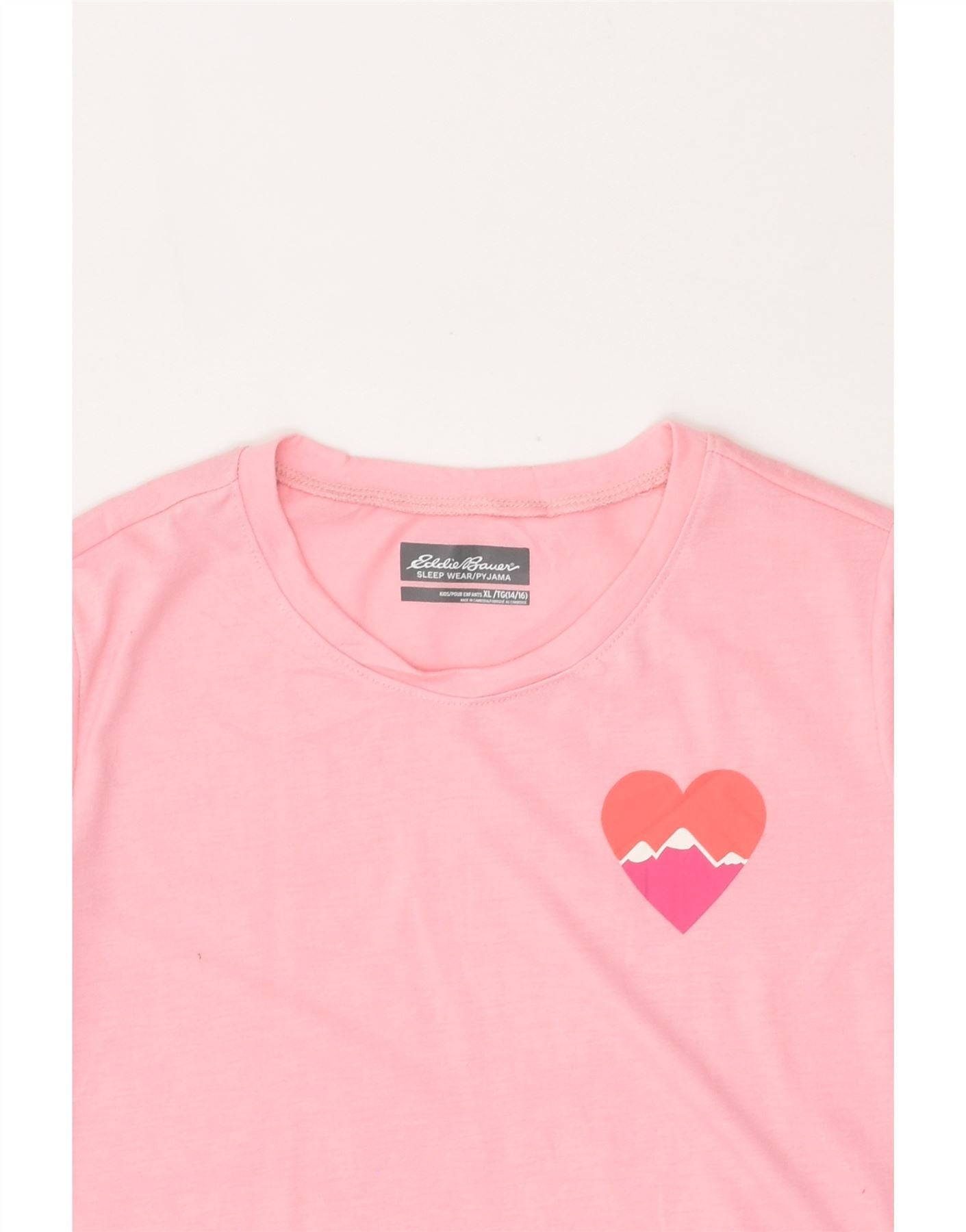 EDDIE BAUER Girls T-Shirt Top 15-16 Years XL Pink Cotton | Vintage Eddie Bauer | Thrift | Second-Hand Eddie Bauer | Used Clothing | Messina Hembry