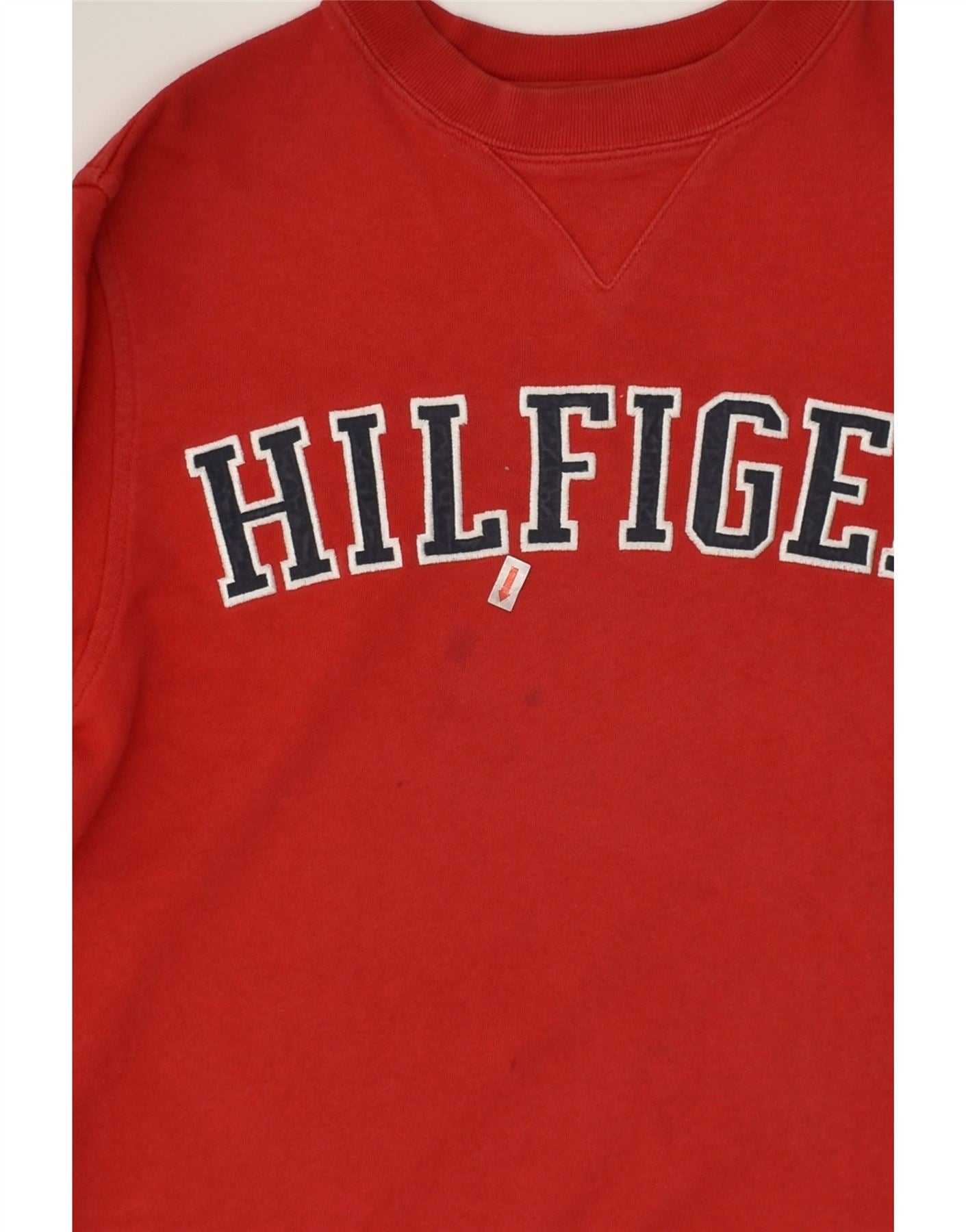 TOMMY HILFIGER Girls Graphic Sweatshirt Jumper 9-10 Years Small  Red | Vintage Tommy Hilfiger | Thrift | Second-Hand Tommy Hilfiger | Used Clothing | Messina Hembry