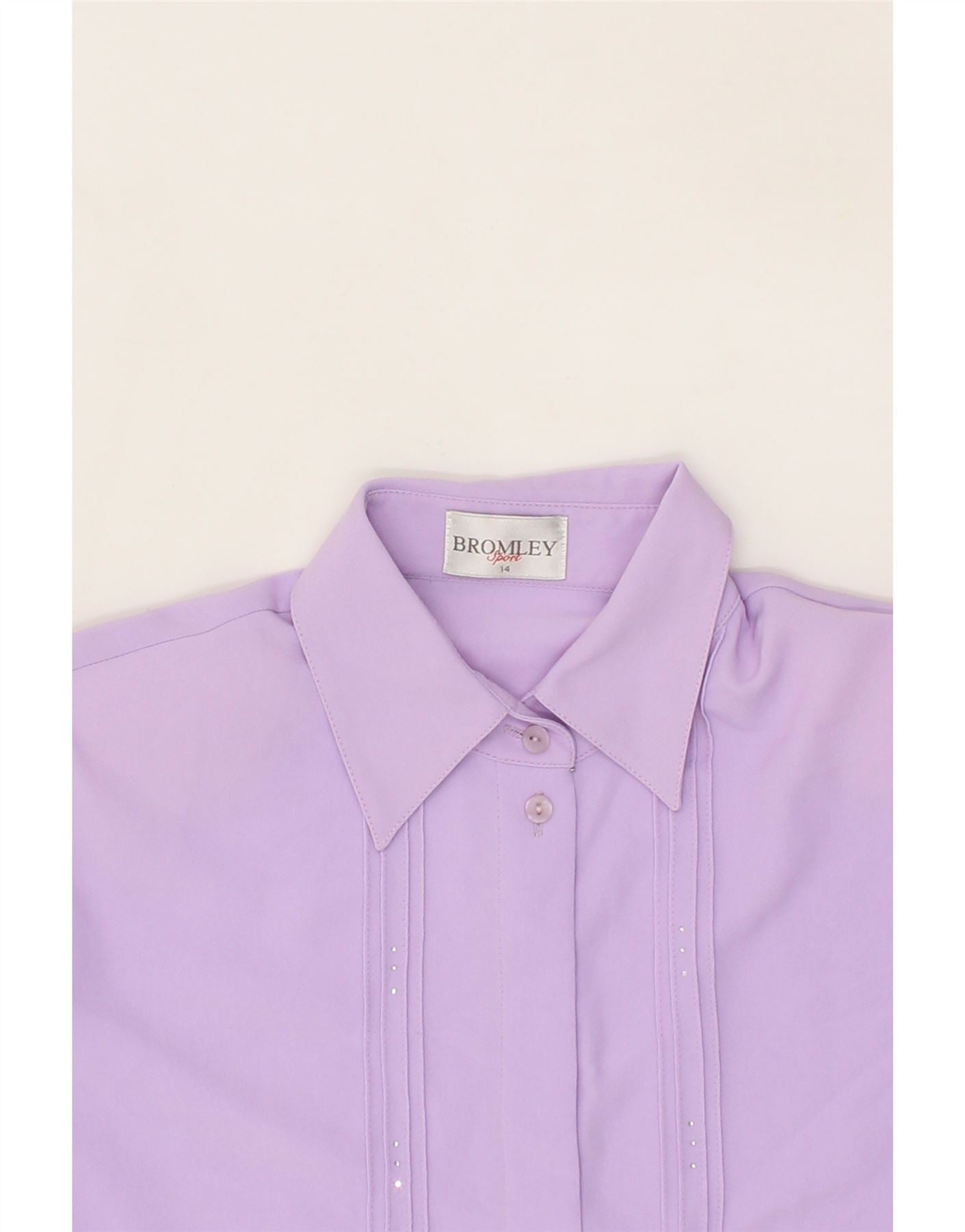 BROMLEY  Womens Shirt Blouse US 14 XL Purple Polyester Vintage Bromley and Second-Hand Bromley from Messina Hembry