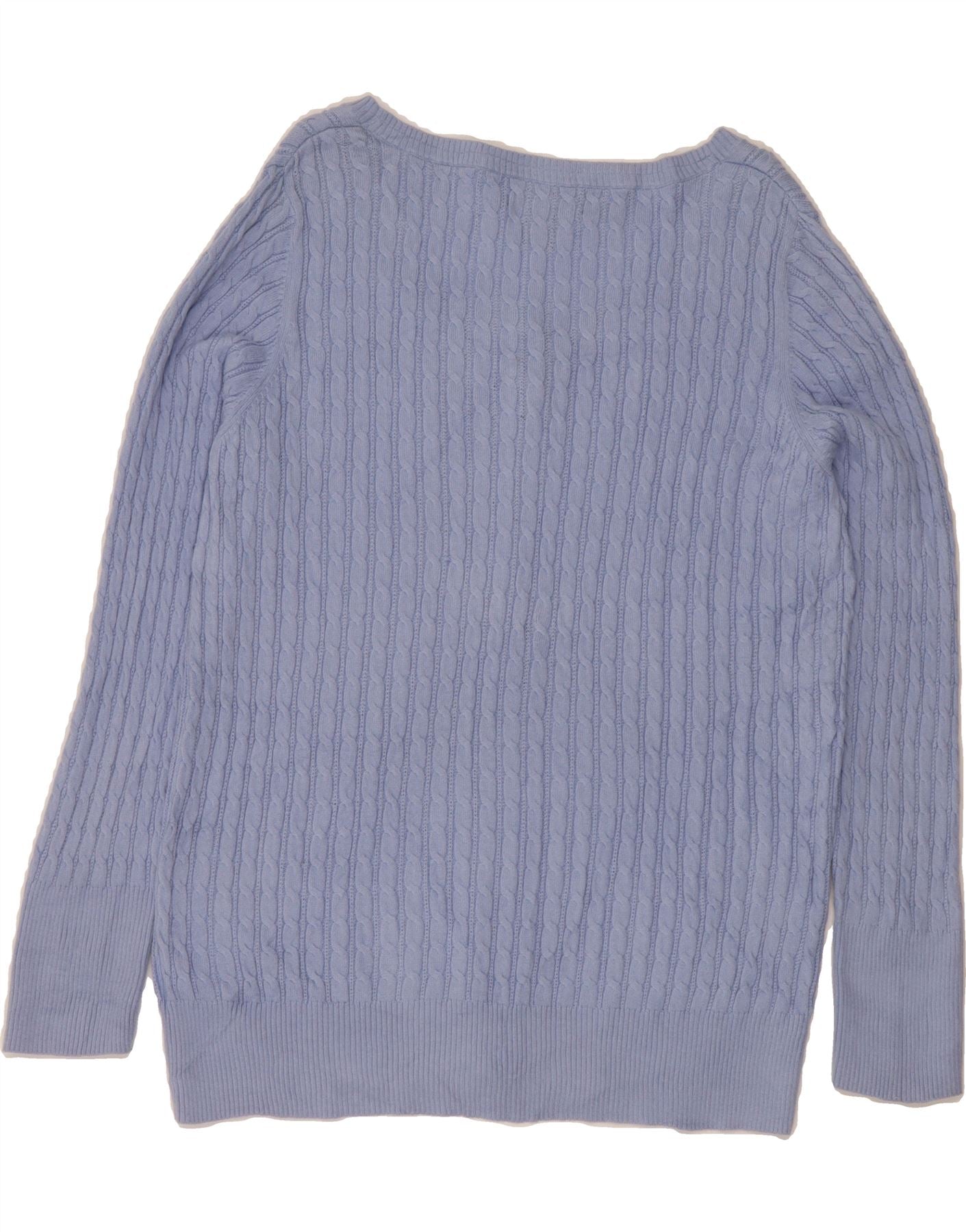 EDDIE BAUER Womens Boat Neck Jumper Sweater UK 18 XL Blue Cotton Vintage Eddie Bauer and Second-Hand Eddie Bauer from Messina Hembry