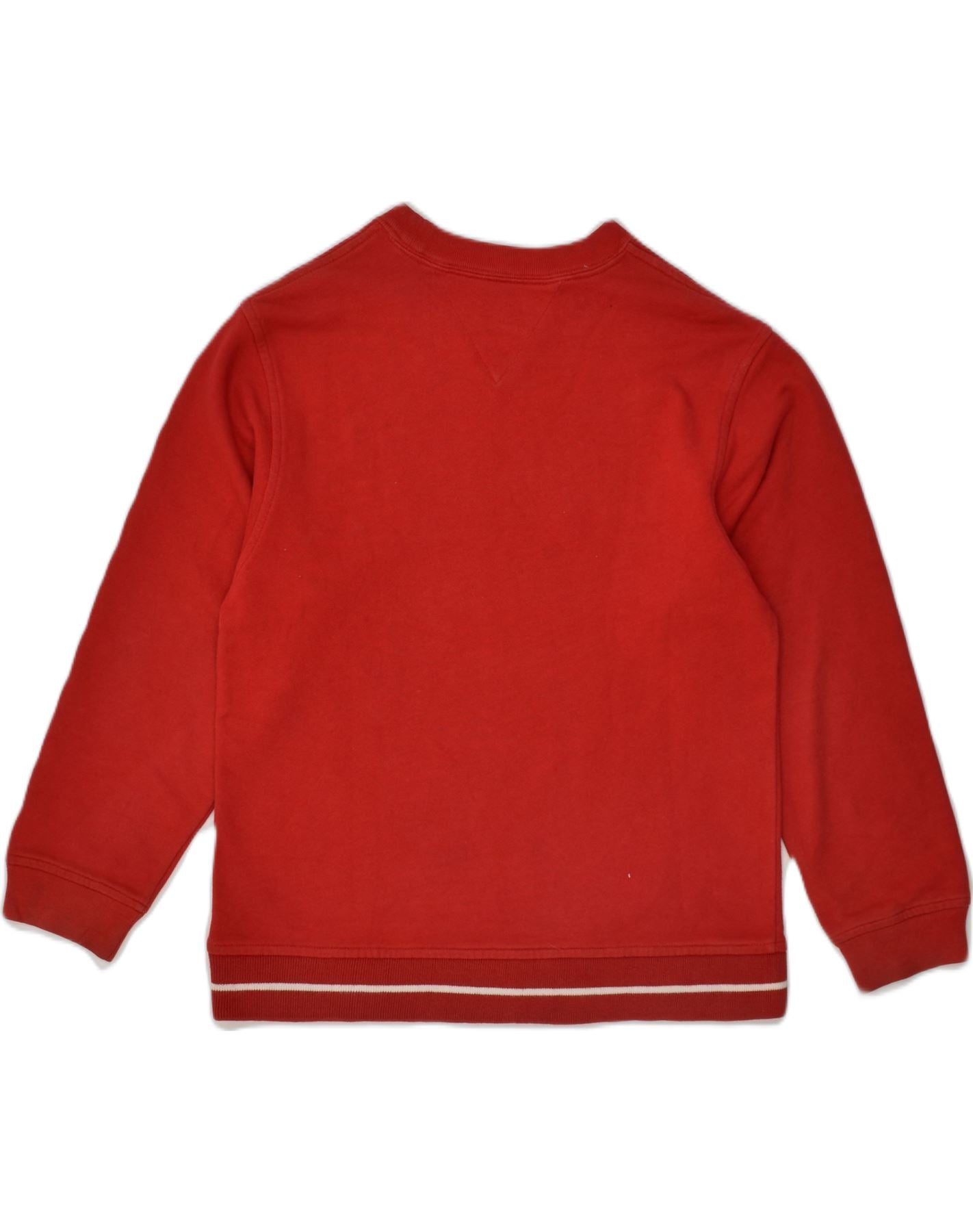TOMMY HILFIGER Girls Graphic Sweatshirt Jumper 9-10 Years Small  Red | Vintage Tommy Hilfiger | Thrift | Second-Hand Tommy Hilfiger | Used Clothing | Messina Hembry