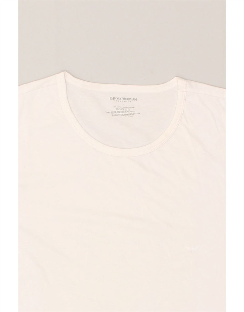 EMPORIO ARMANI Mens T-Shirt Top Large White Cotton | Vintage Emporio Armani | Thrift | Second-Hand Emporio Armani | Used Clothing | Messina Hembry 