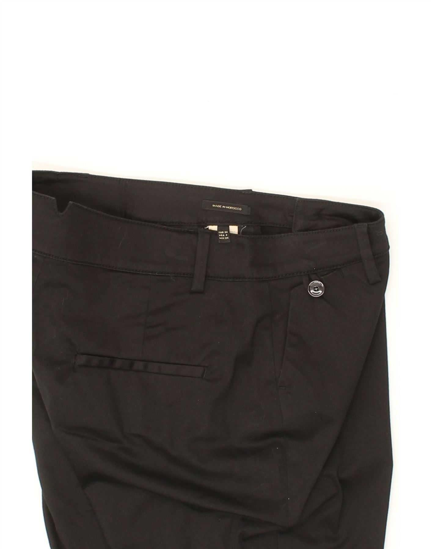 MASSIMO DUTTI Womens Slim Chino Trousers EU 36 XS W26 L29  Black Cotton Vintage Massimo Dutti and Second-Hand Massimo Dutti from Messina Hembry