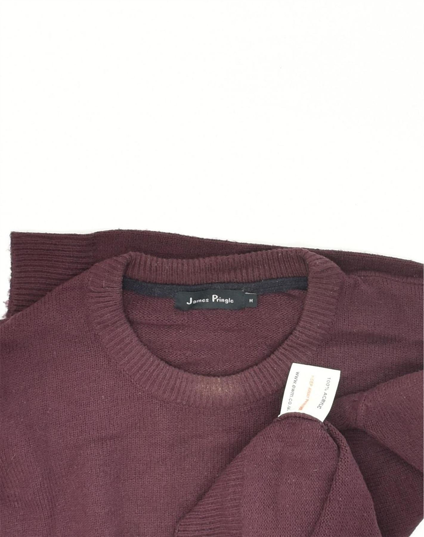 JAMES PRINGLE Mens Sweatshirt Jumper Medium Burgundy Acrylic | Vintage James Pringle | Thrift | Second-Hand James Pringle | Used Clothing | Messina Hembry