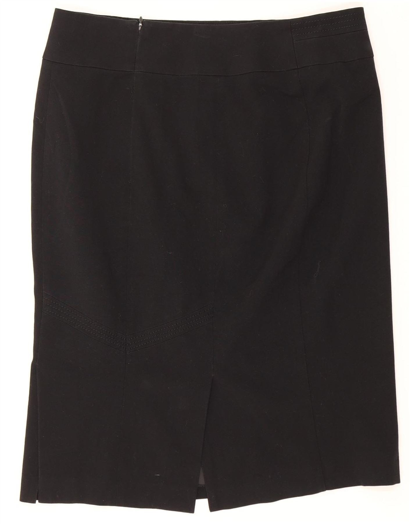 MARKS & SPENCER Womens Pencil Skirt UK 12 Medium W32 Black Polyester Vintage Marks & Spencer and Second-Hand Marks & Spencer from Messina Hembry