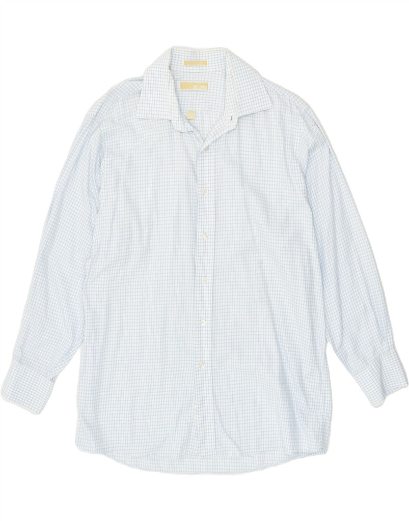MICHAEL KORS Mens Shirt Size 16 1/2 Large Blue Check Cotton | Vintage Michael Kors | Thrift | Second-Hand Michael Kors | Used Clothing | Messina Hembry 
