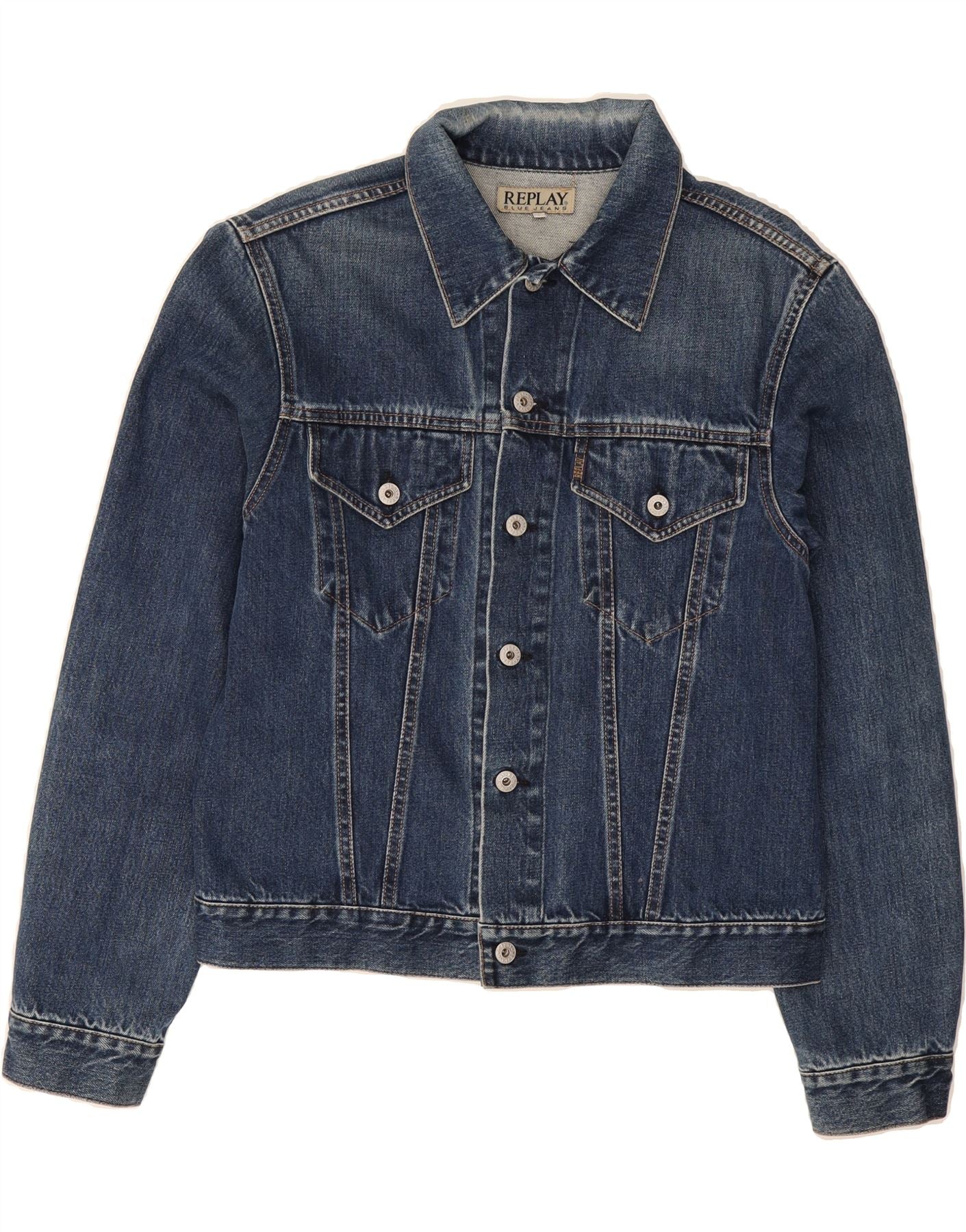 REPLAY Mens Denim Jacket UK 40 Large Blue Cotton Vintage Replay and Second-Hand Replay from Messina Hembry