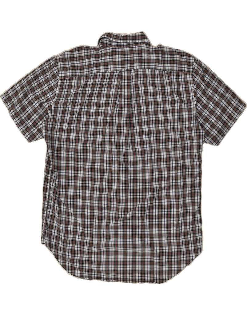 NAUTICA Mens Short Sleeve Shirt Large Grey Check Cotton | Vintage Nautica | Thrift | Second-Hand Nautica | Used Clothing | Messina Hembry 