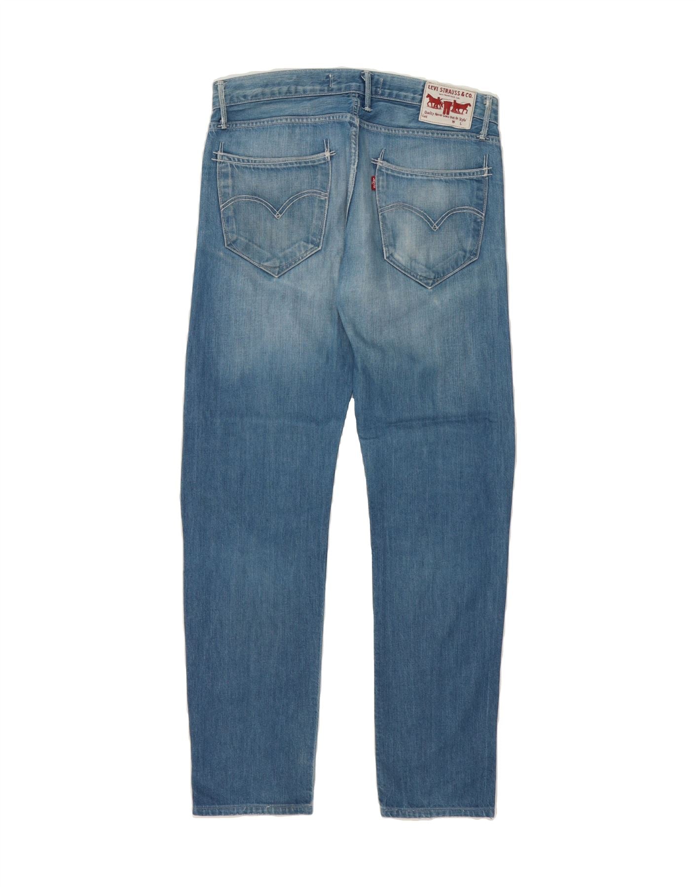 LEVI'S Mens 504 Straight Jeans W31 L34 Blue Cotton Vintage Levi's and Second-Hand Levi's from Messina Hembry