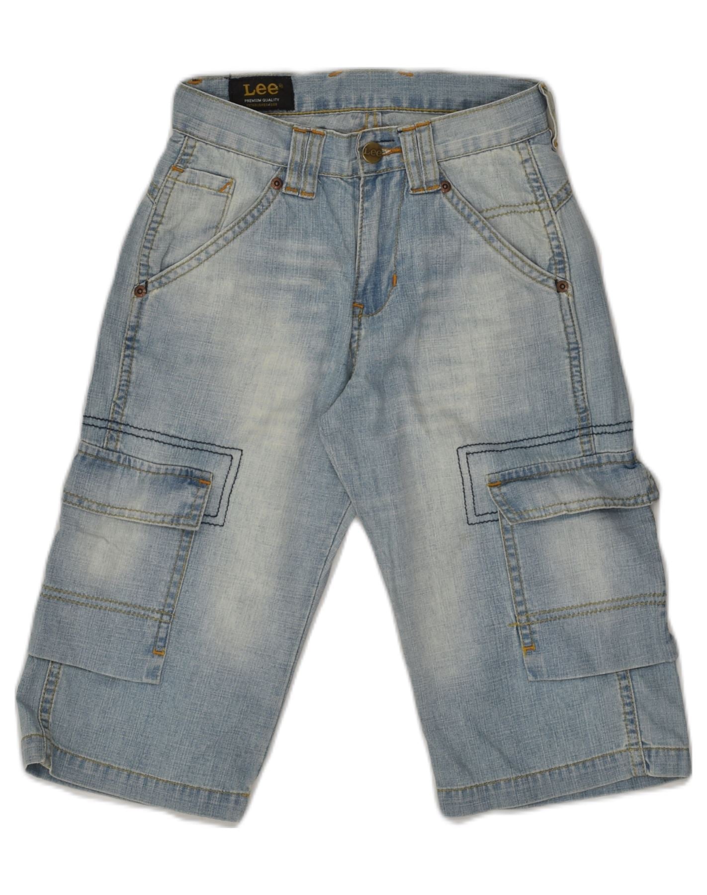 LEE Girls Denim Cargo Shorts 8-9 Years W23 Blue Cotton | Vintage Lee | Thrift | Second-Hand Lee | Used Clothing | Messina Hembry