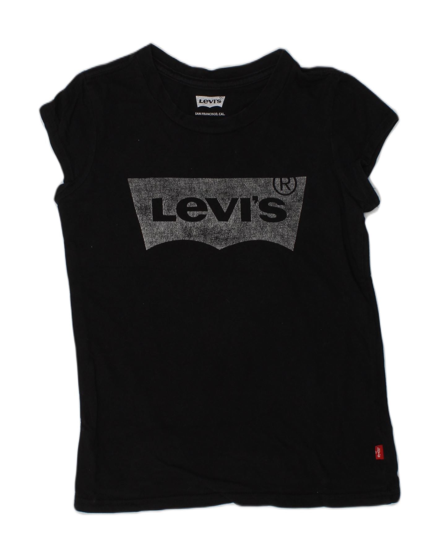 LEVI'S Girls Graphic T-Shirt Top 8-9 Years Small Black Cotton | Vintage Levi's | Thrift | Second-Hand Levi's | Used Clothing | Messina Hembry