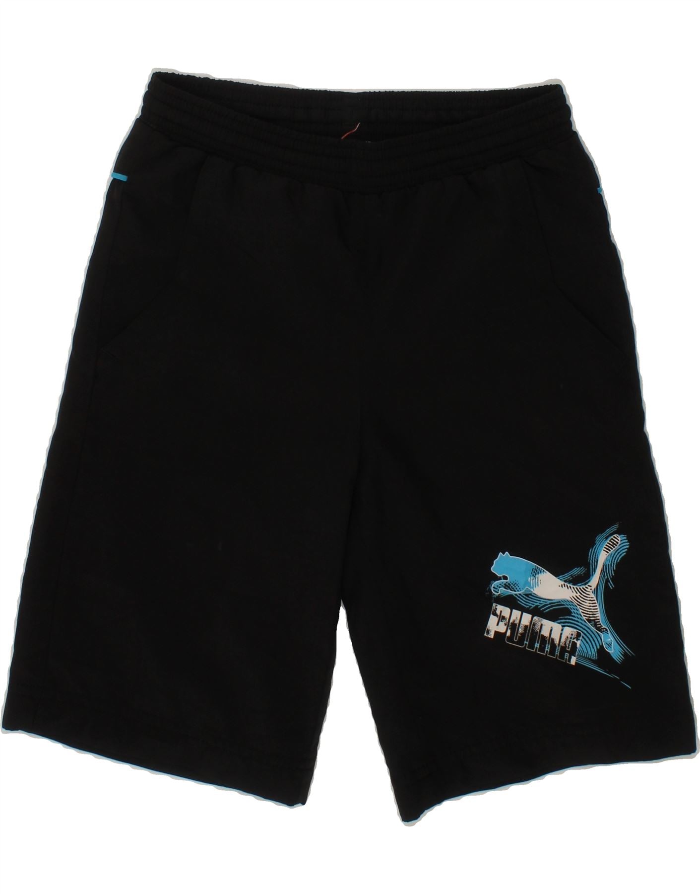 PUMA Boys Graphic Sport Shorts 7-8 Years Black Vintage Puma and Second-Hand Puma from Messina Hembry
