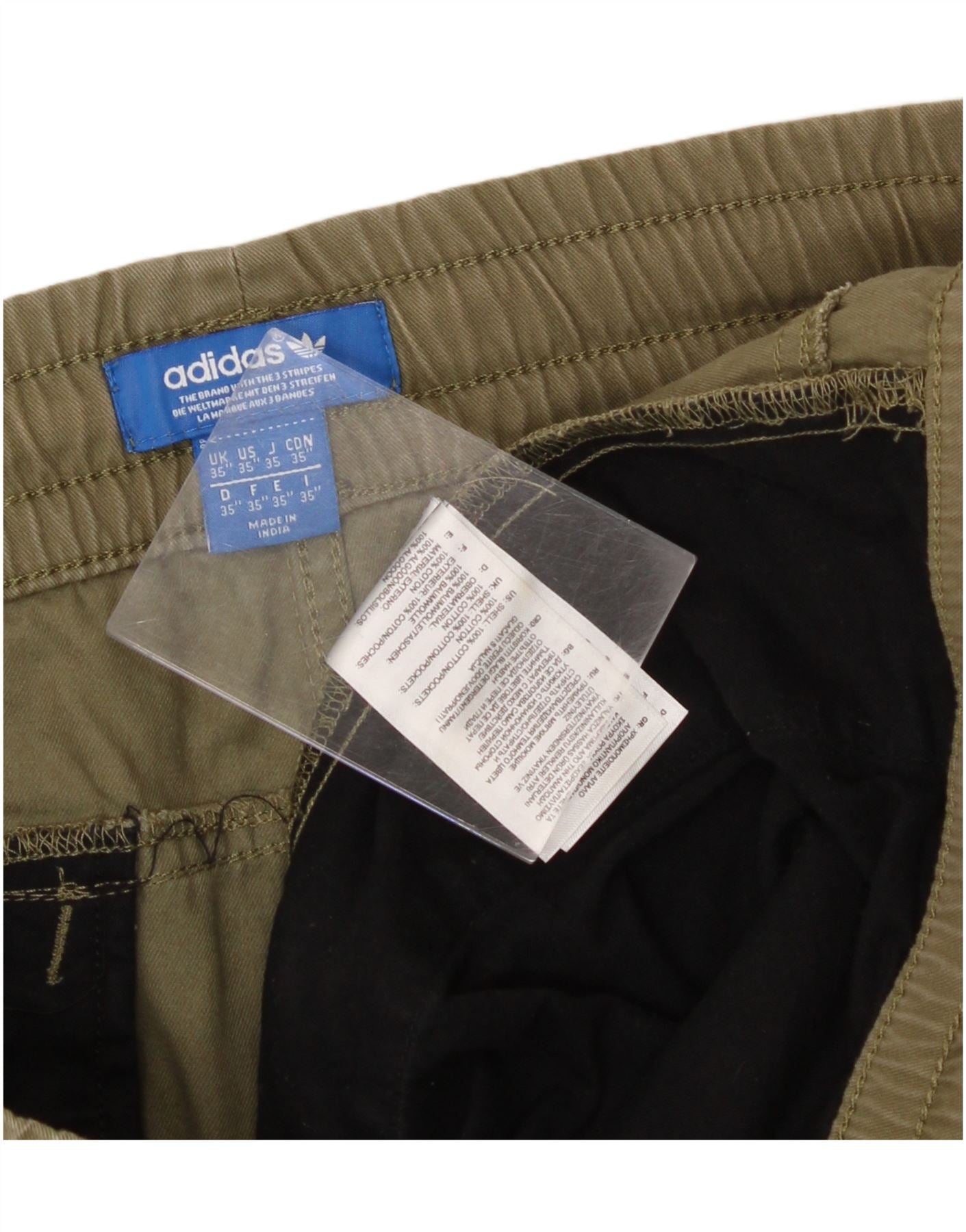 ADIDAS Mens Joggers Cargo Trousers W35 L29 Khaki Cotton Vintage Adidas and Second-Hand Adidas from Messina Hembry