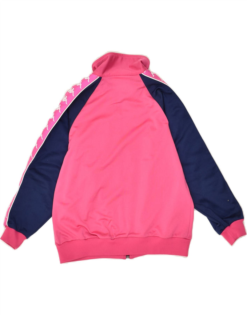 KAPPA Girls Graphic Tracksuit Top Jacket 7-8 Years Small Pink Colourblock | Vintage Kappa | Thrift | Second-Hand Kappa | Used Clothing | Messina Hembry 