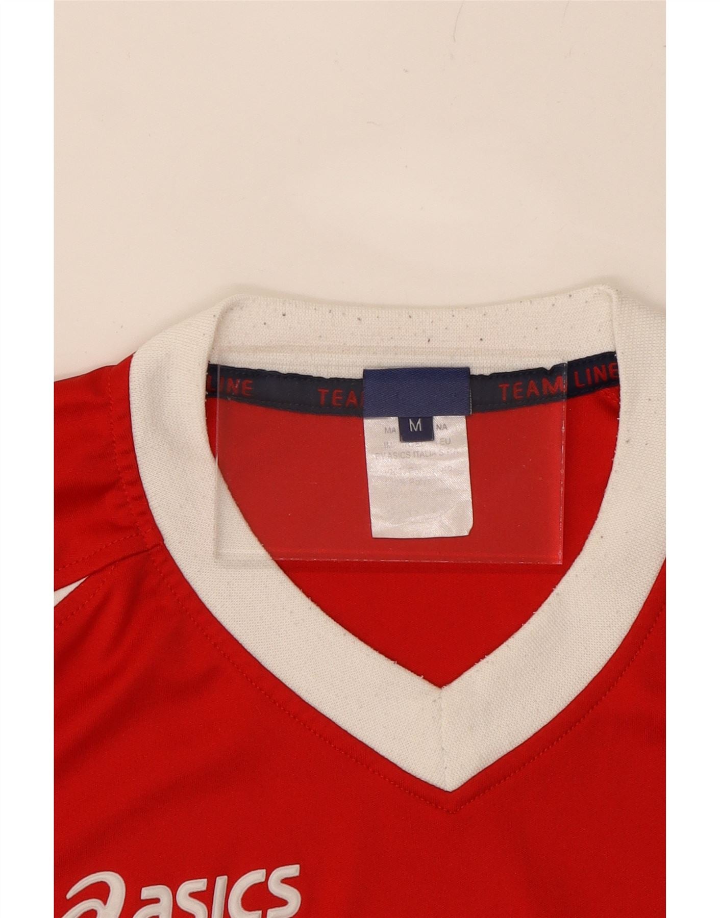 ASICS Mens T-Shirt Top Medium Red Polyester Vintage Asics and Second-Hand Asics from Messina Hembry
