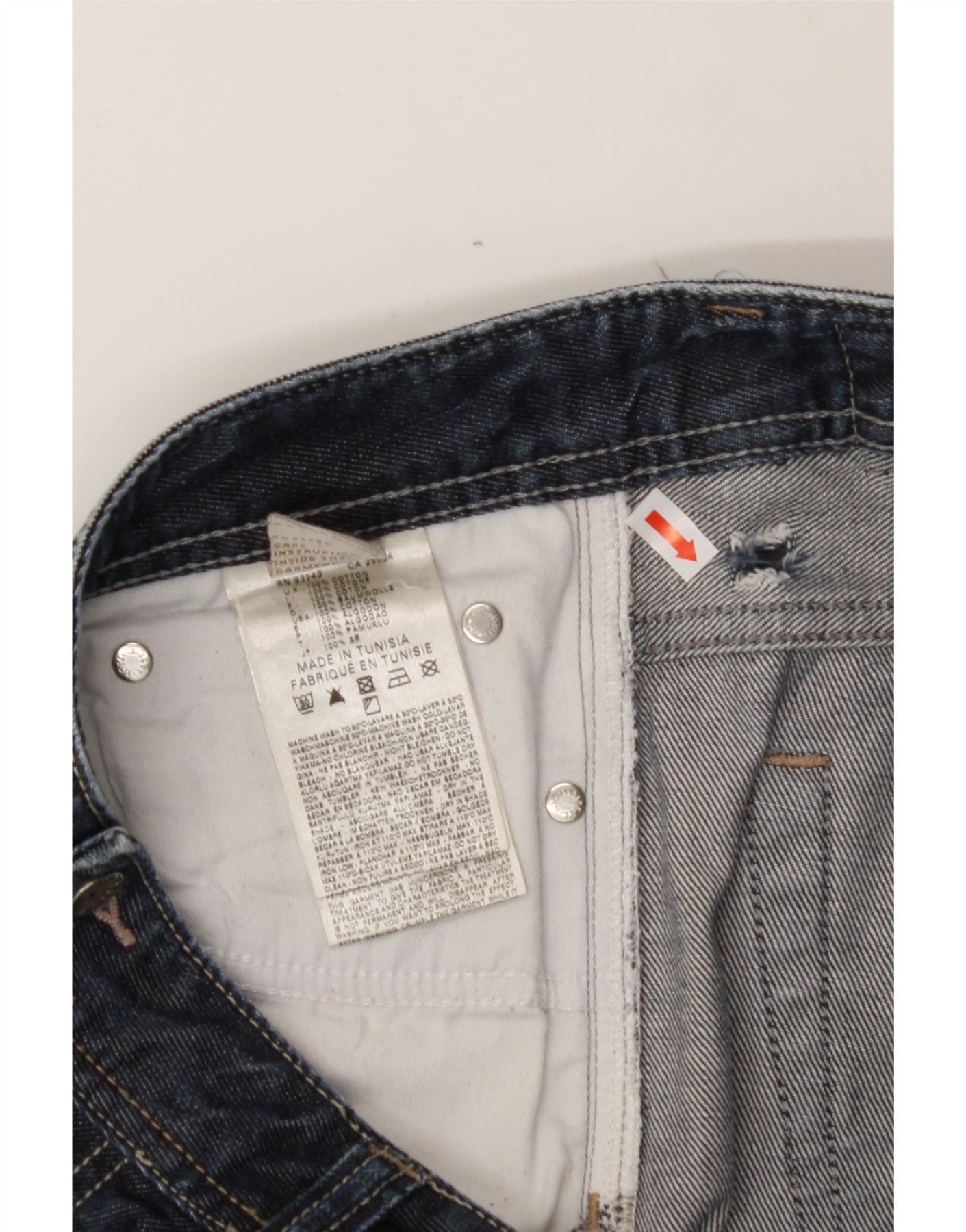 DIESEL Mens Straight Jeans W34 L34 Navy Blue Cotton Vintage Diesel and Second-Hand Diesel from Messina Hembry