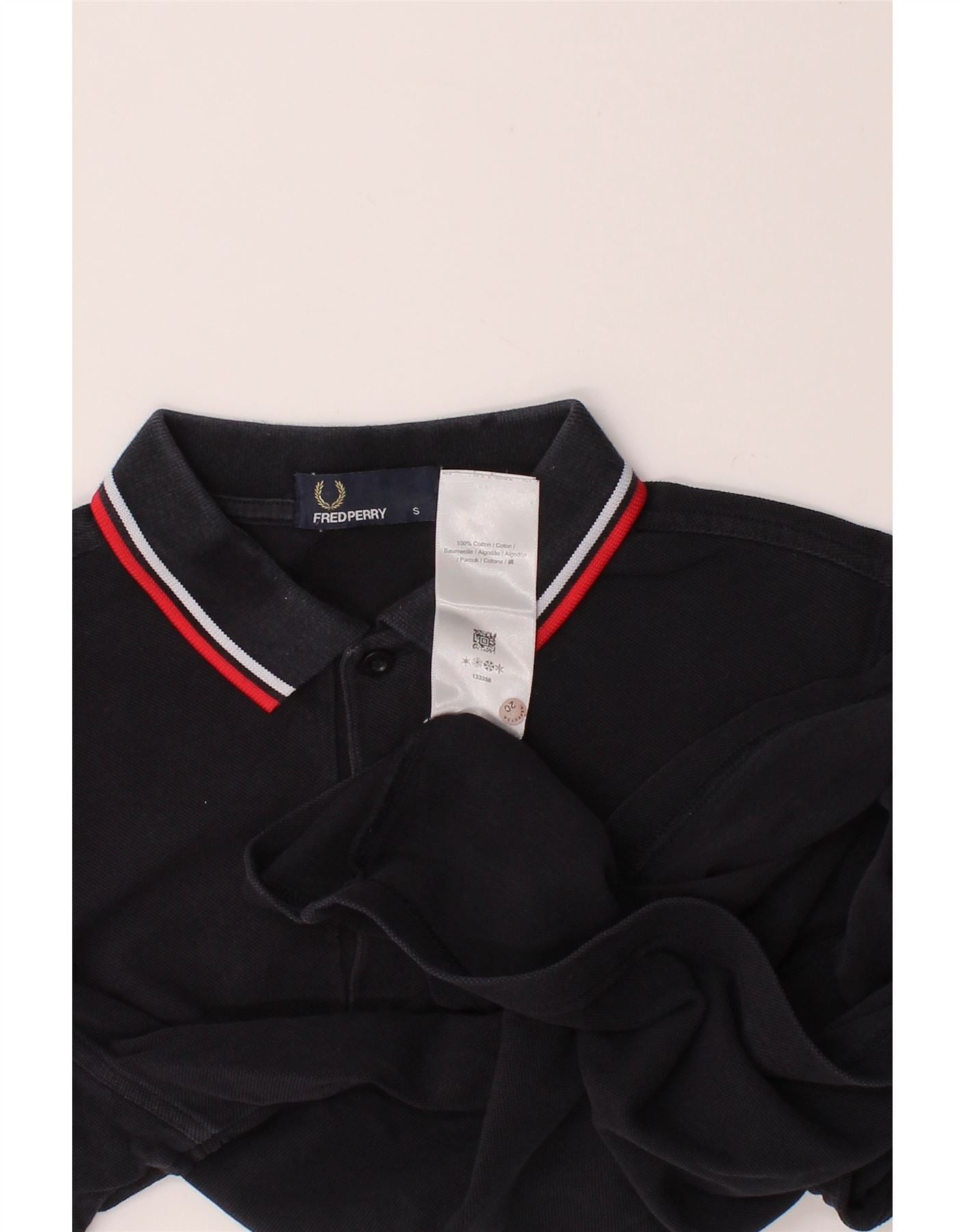 FRED PERRY Mens Polo Shirt Small Navy Blue Cotton Vintage Fred Perry and Second-Hand Fred Perry from Messina Hembry