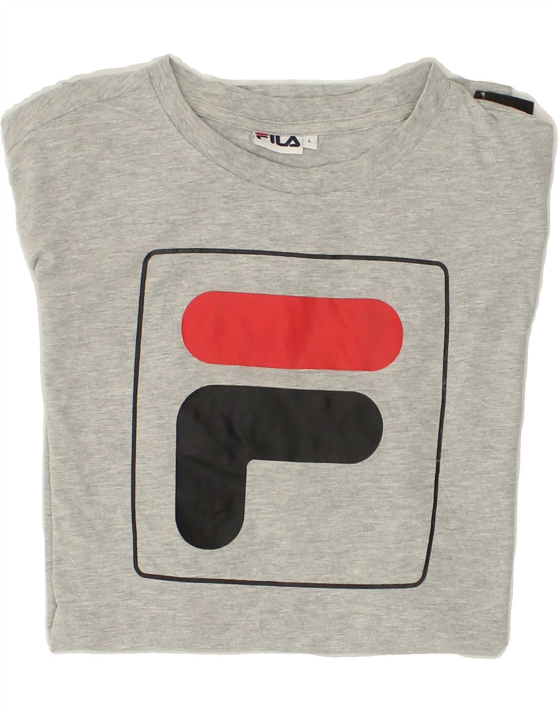 FILA Mens Graphic T-Shirt Top Large Grey Cotton | Vintage Fila | Thrift | Second-Hand Fila | Used Clothing | Messina Hembry 