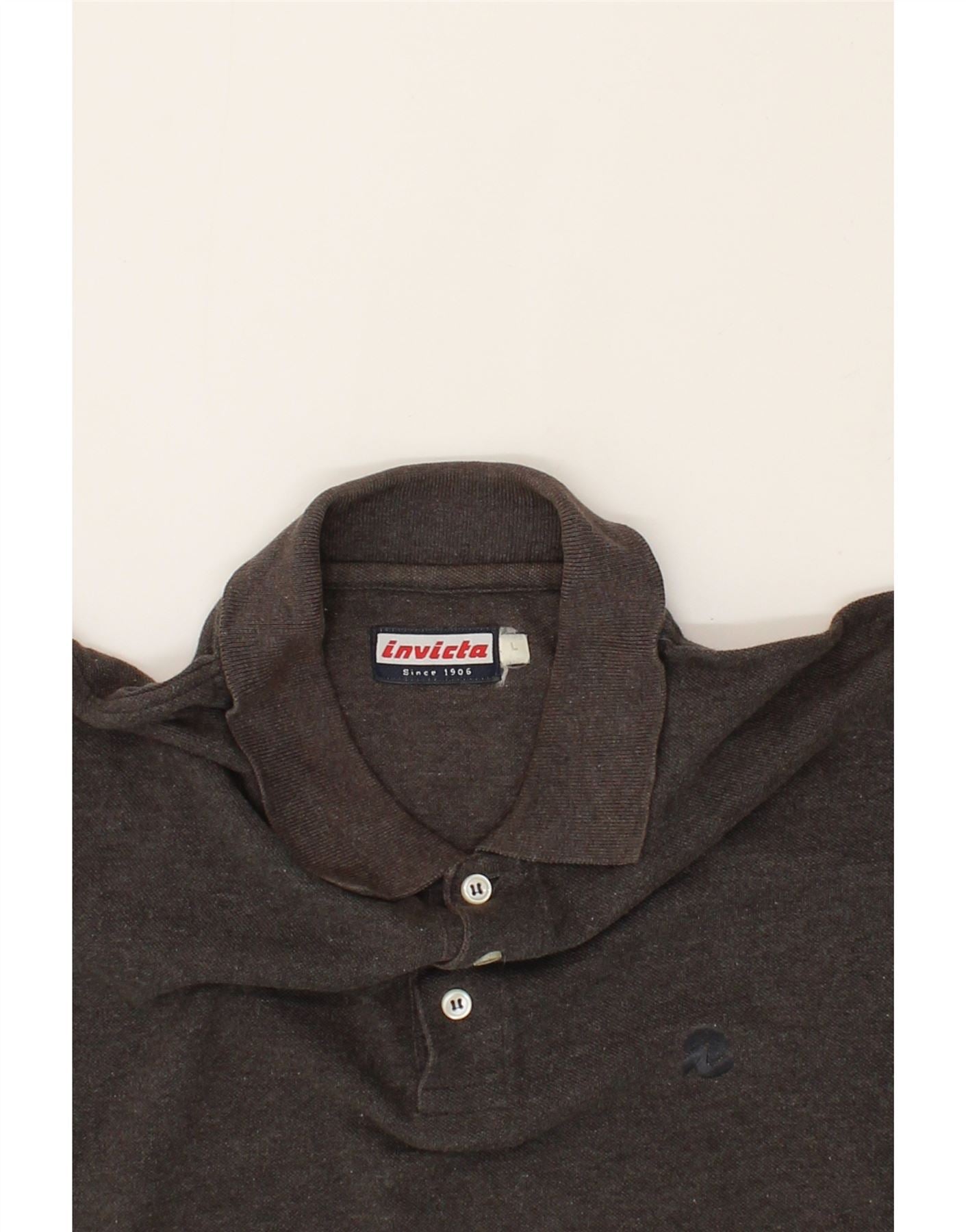 INVICTA Mens Polo Shirt Large Grey Cotton Vintage Invicta and Second-Hand Invicta from Messina Hembry