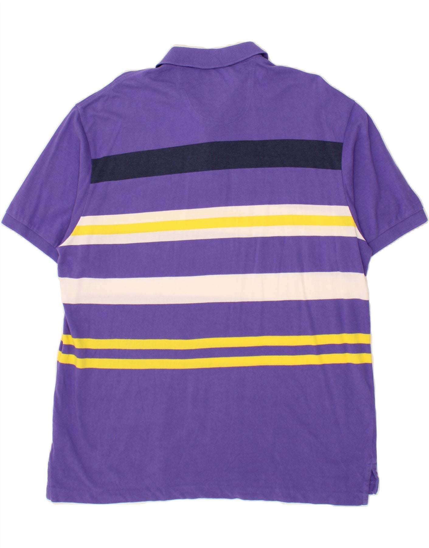 IZOD Mens Polo Shirt 2XL Purple Striped Cotton Vintage Izod and Second-Hand Izod from Messina Hembry