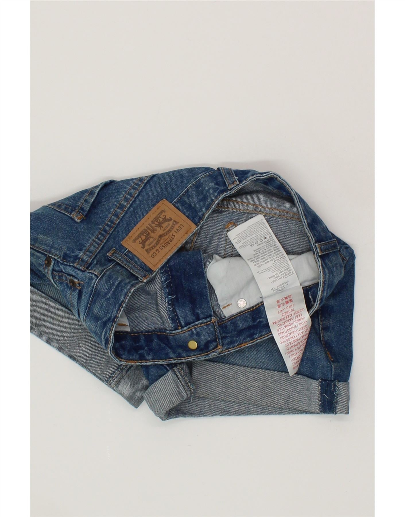 LEVI'S Girls Girlfriend Denim Shorts 9-10 Years W26 Blue Cotton Vintage Levi's and Second-Hand Levi's from Messina Hembry