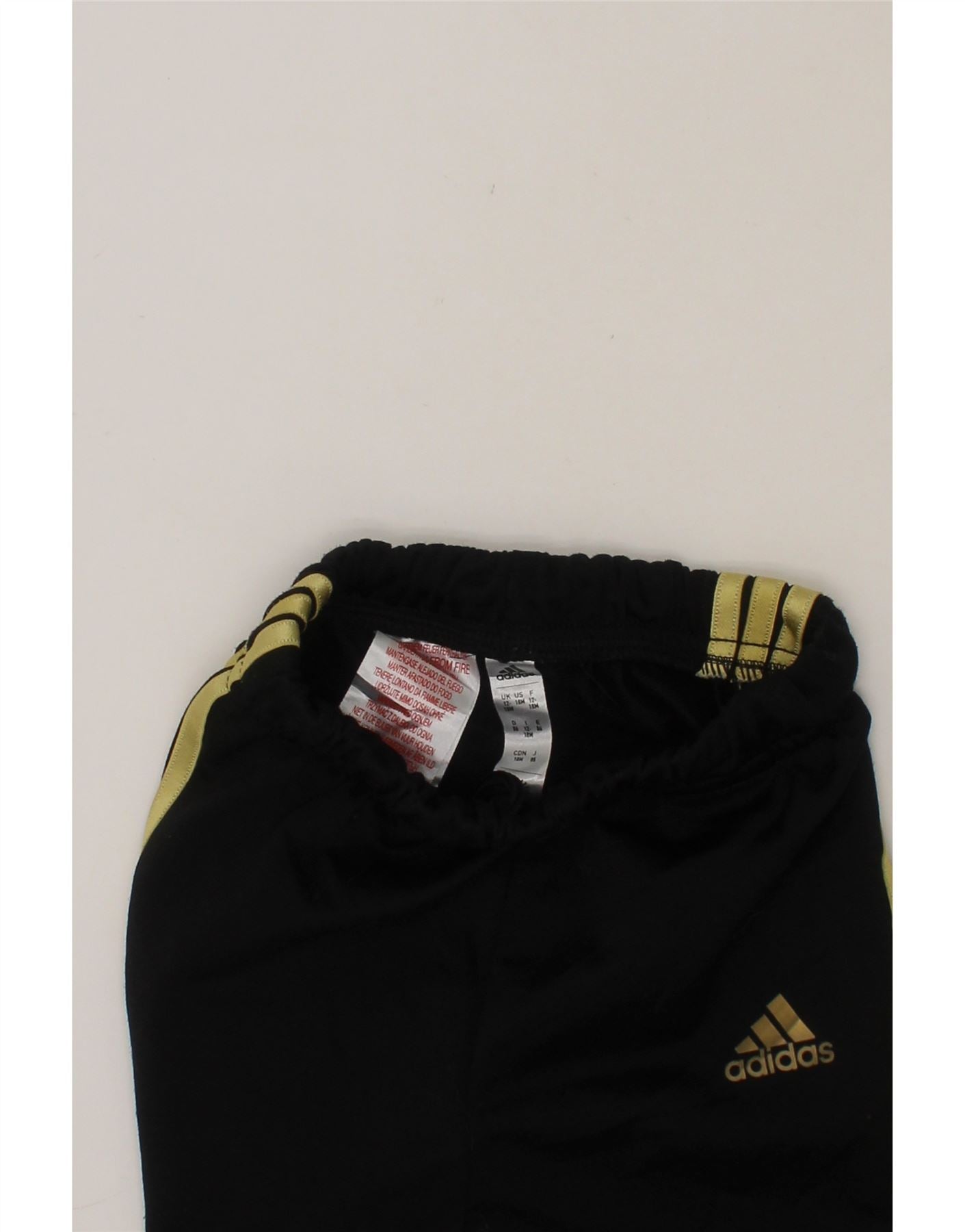 ADIDAS Baby Boys Joggers Tracksuit Trousers 12-18 Months Black Polyester Vintage Adidas and Second-Hand Adidas from Messina Hembry