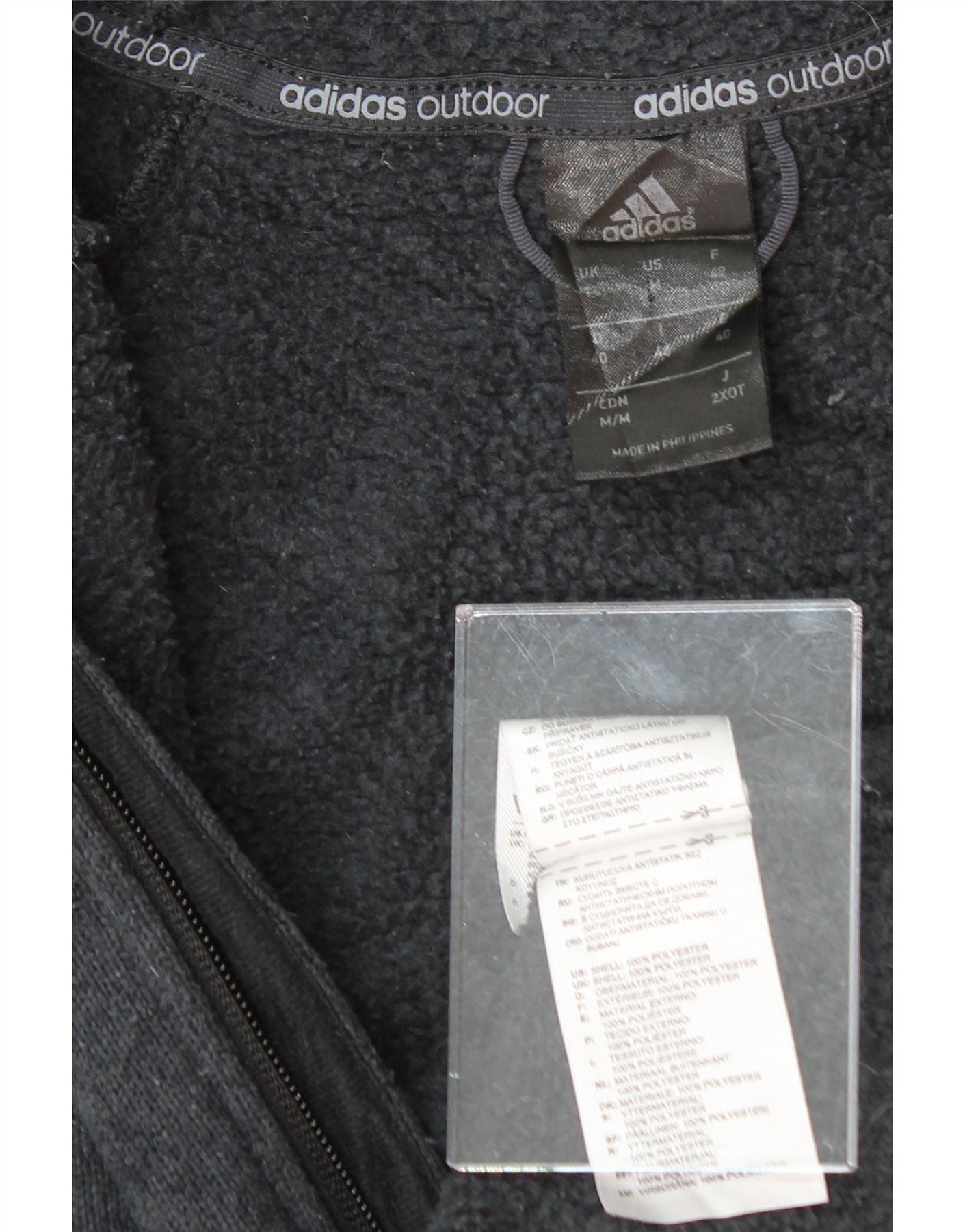 ADIDAS Womens Zip Hoodie Sweater UK 14 Large Grey Polyester Vintage Adidas and Second-Hand Adidas from Messina Hembry