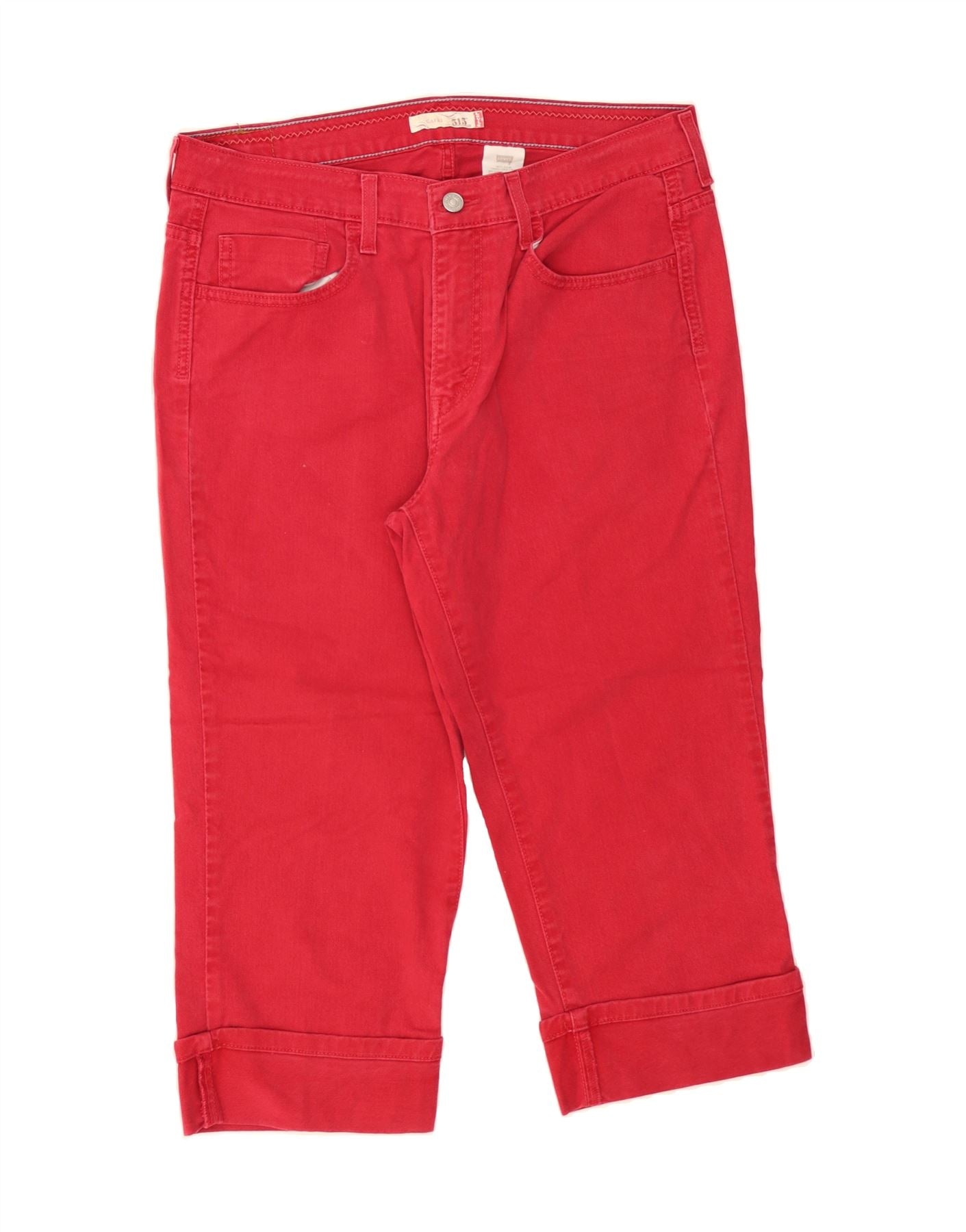 LEVI'S Womens 515 Capri Jeans US 12 Large W34 L20 Red Cotton Vintage Levi's and Second-Hand Levi's from Messina Hembry