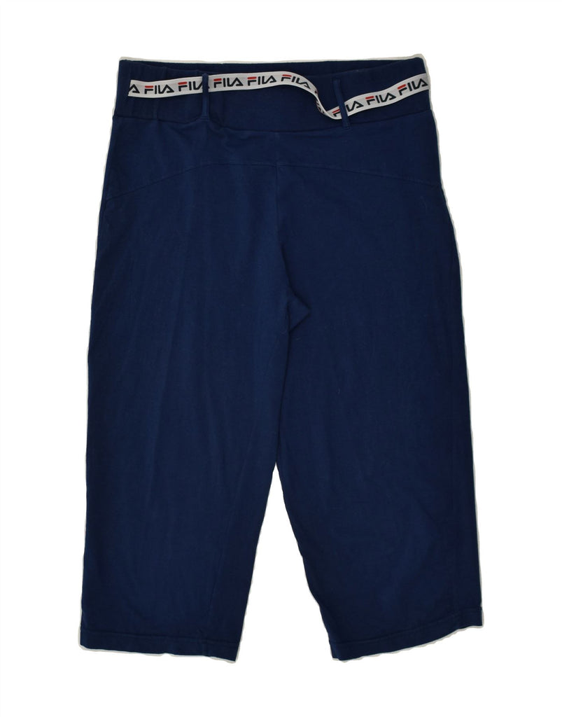 FILA Womens Capri Tracksuit Trousers UK 14 Large Blue Cotton | Vintage Fila | Thrift | Second-Hand Fila | Used Clothing | Messina Hembry 