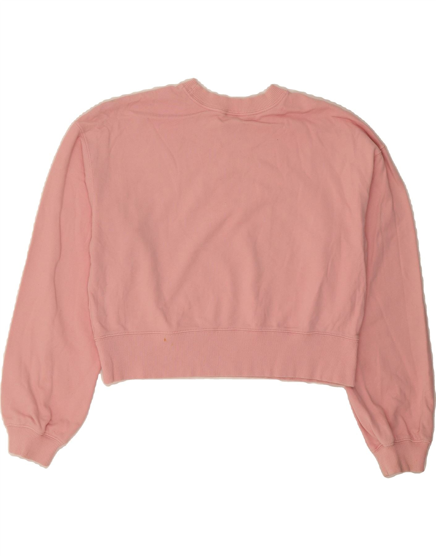 CHAMPION Womens Crop Graphic Sweatshirt Jumper UK 18 XL Pink Cotton Vintage Champion and Second-Hand Champion from Messina Hembry