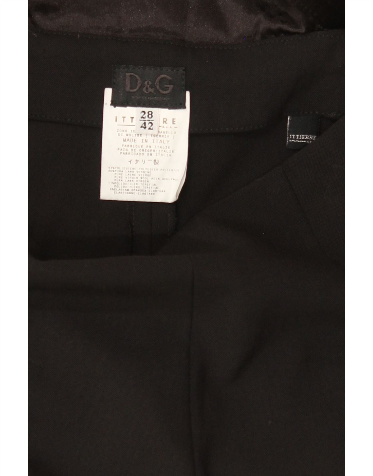 DOLCE & GABBANA Womens Straight Casual Trousers IT 42 Medium W28 L23 Black Vintage Dolce & Gabbana and Second-Hand Dolce & Gabbana from Messina Hembry