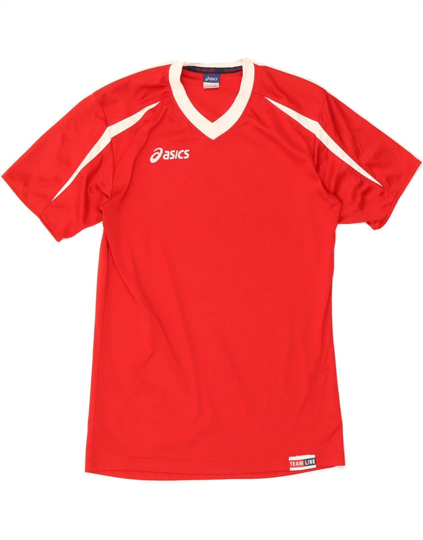 ASICS Mens T-Shirt Top Medium Red Polyester Vintage Asics and Second-Hand Asics from Messina Hembry