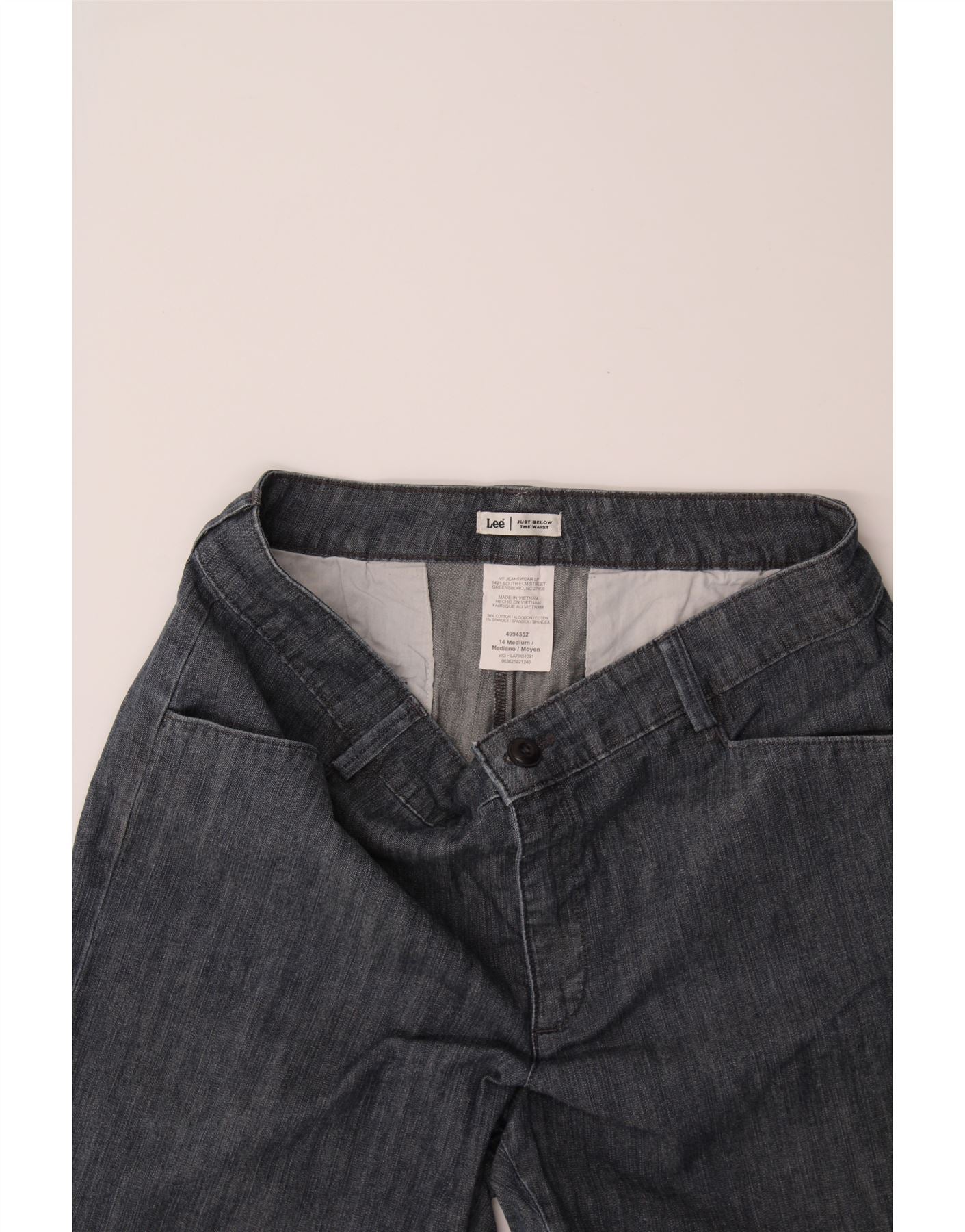 LEE Womens Capri Jeans US 14 XL W32 L20 Navy Blue Cotton Vintage Lee and Second-Hand Lee from Messina Hembry