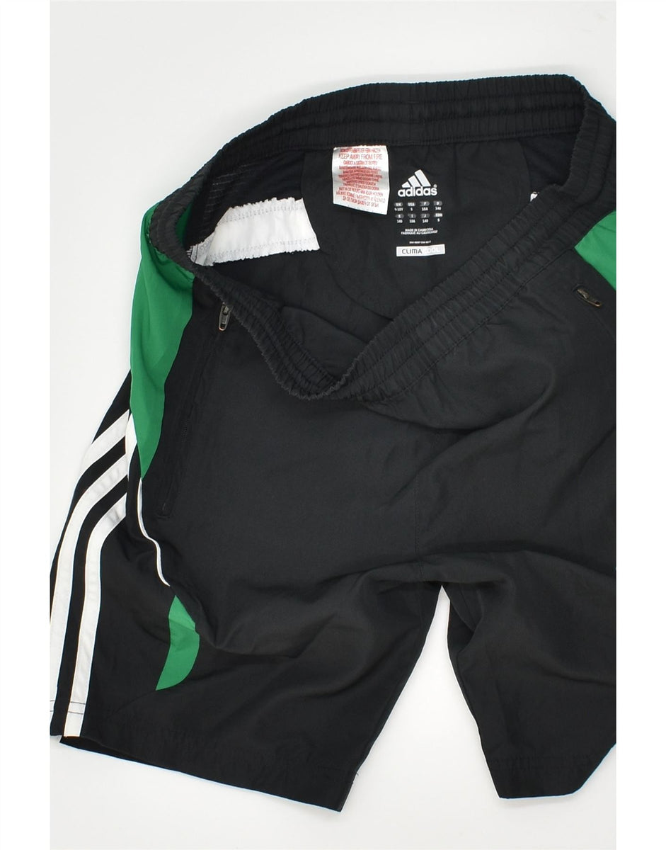 Black adidas shorts with clearance green stripes