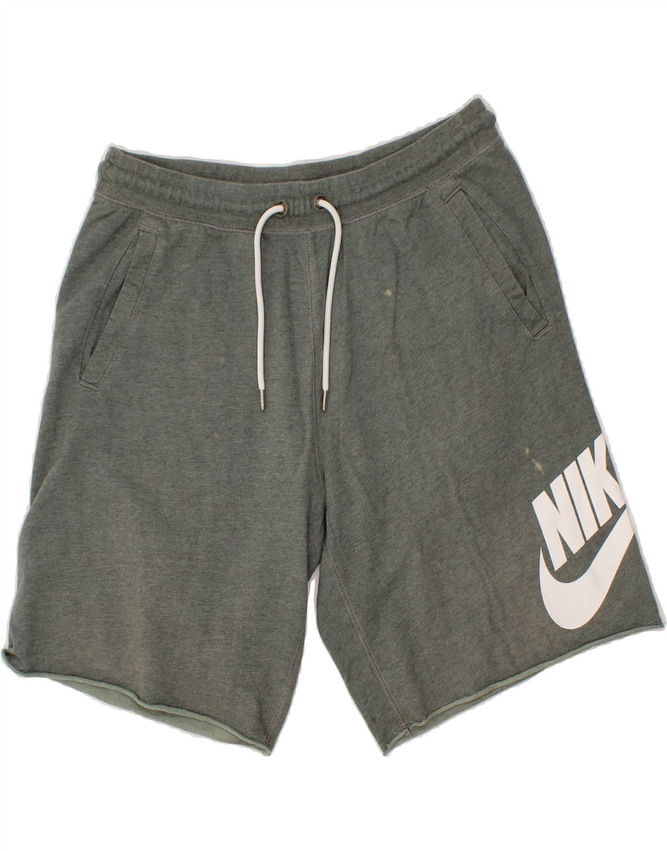 NIKE Mens Graphic Sport Shorts Large Green Vintage Second Hand Clothing Online Messina Hembry