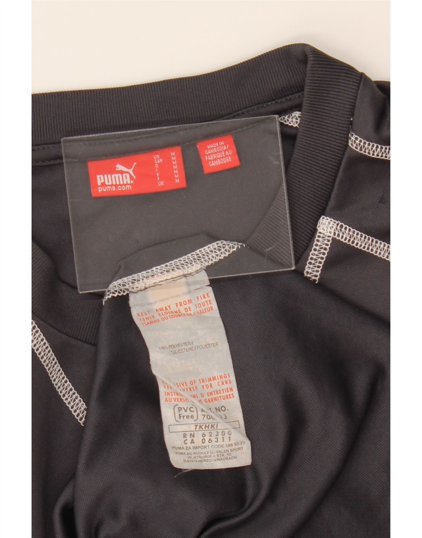 PUMA Mens T-Shirt Top Medium Grey Polyester Vintage Puma and Second-Hand Puma from Messina Hembry