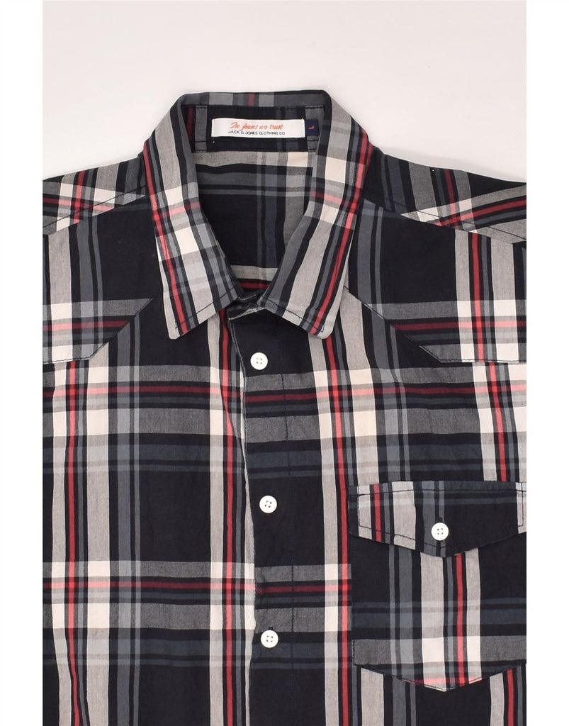 JACK & JONES Mens Shirt Large Black Check Cotton | Vintage Jack & Jones | Thrift | Second-Hand Jack & Jones | Used Clothing | Messina Hembry 