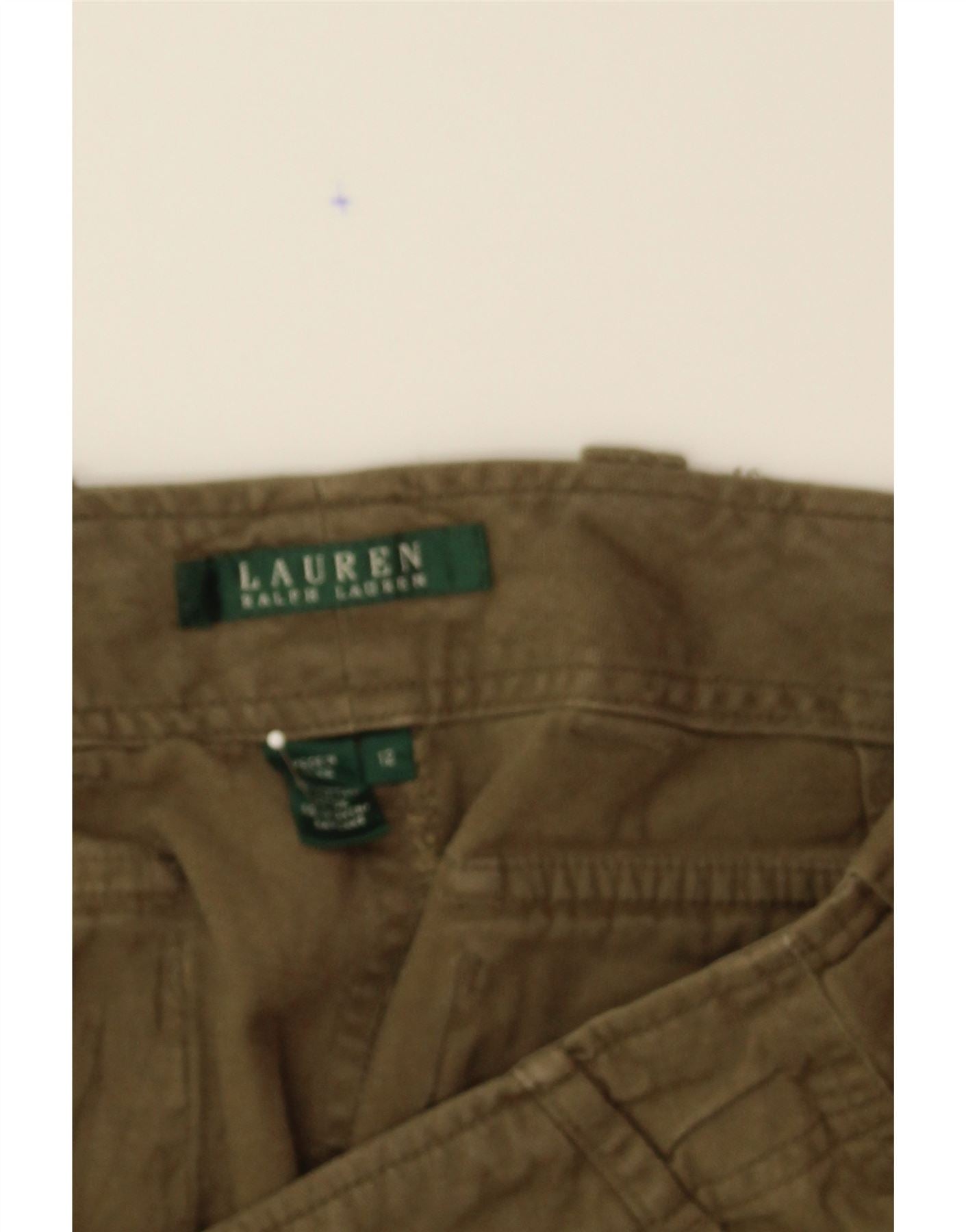 RALPH LAUREN Womens Straight Cargo Trousers US 12 Large W36 L20 Khaki Vintage Ralph Lauren and Second-Hand Ralph Lauren from Messina Hembry