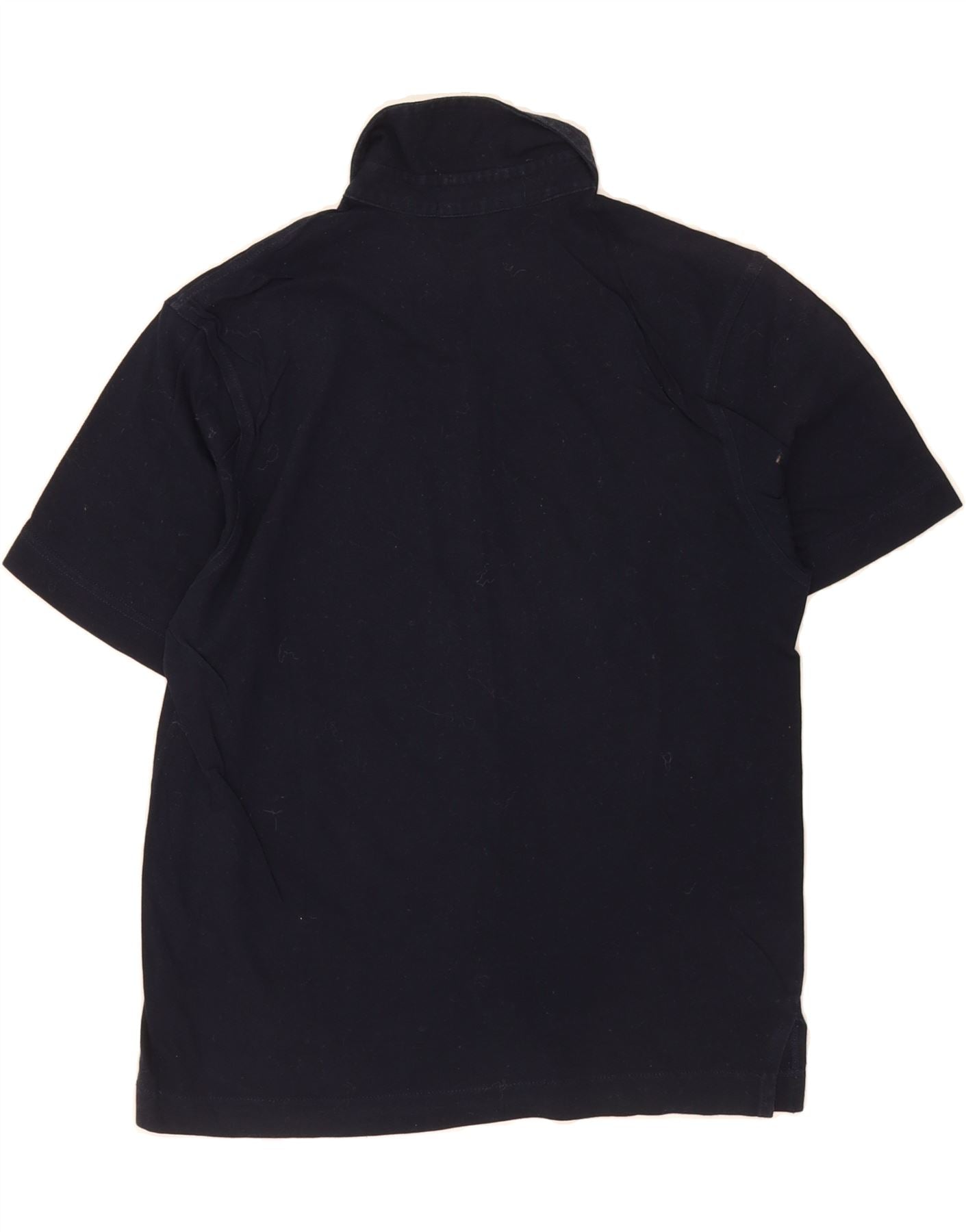 SERGIO TACCHINI Womens Short Sleeve Shirt UK 10 Small Navy Blue Cotton Vintage Sergio Tacchini and Second-Hand Sergio Tacchini from Messina Hembry