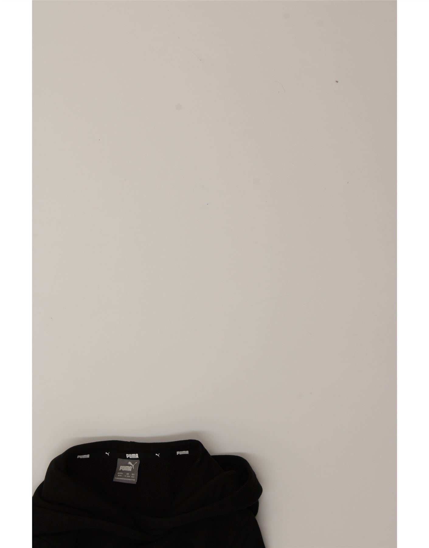 PUMA Boys Graphic Hoodie Jumper 11-12 Years Black Cotton Vintage Puma and Second-Hand Puma from Messina Hembry