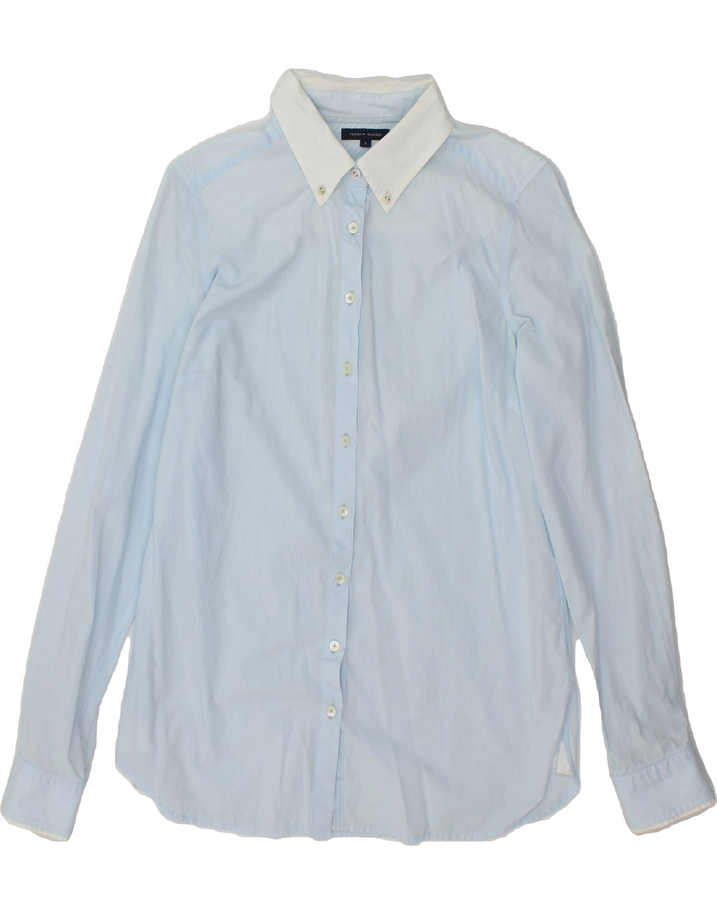 TOMMY HILFIGER Womens Shirt  US 8 Medium Blue Cotton Vintage Tommy Hilfiger and Second-Hand Tommy Hilfiger from Messina Hembry