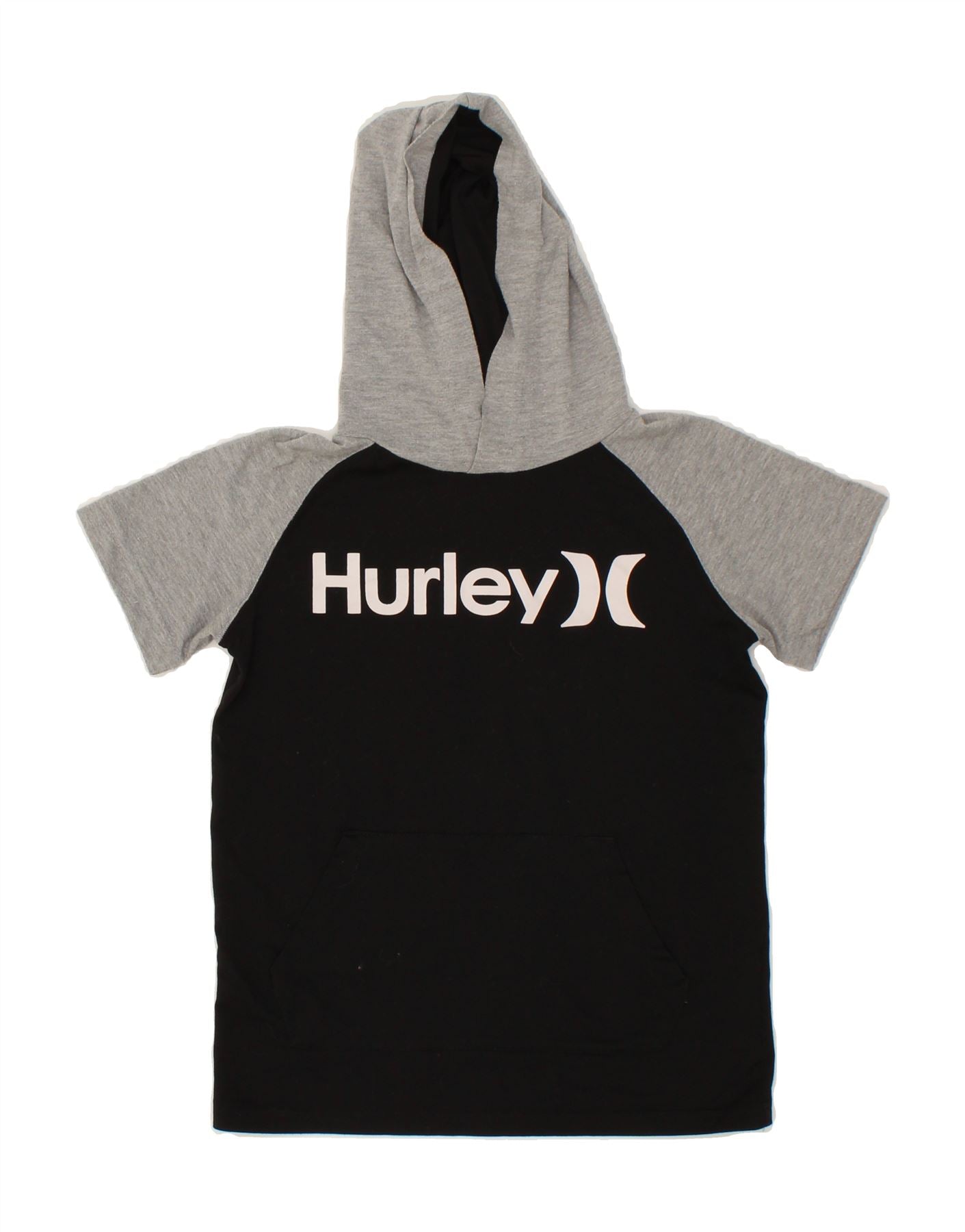 HURLEY Boys Graphic Short Sleeve Hoodie Jumper 10-11 Years Medium Black Vintage Hurley and Second-Hand Hurley from Messina Hembry