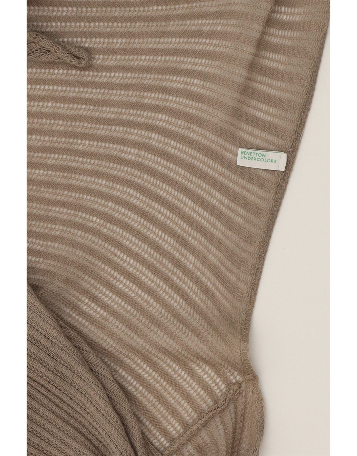 BENETTON Womens Front Tie Short Sleeve Cardigan Top UK 12 Medium Grey Vintage Benetton and Second-Hand Benetton from Messina Hembry